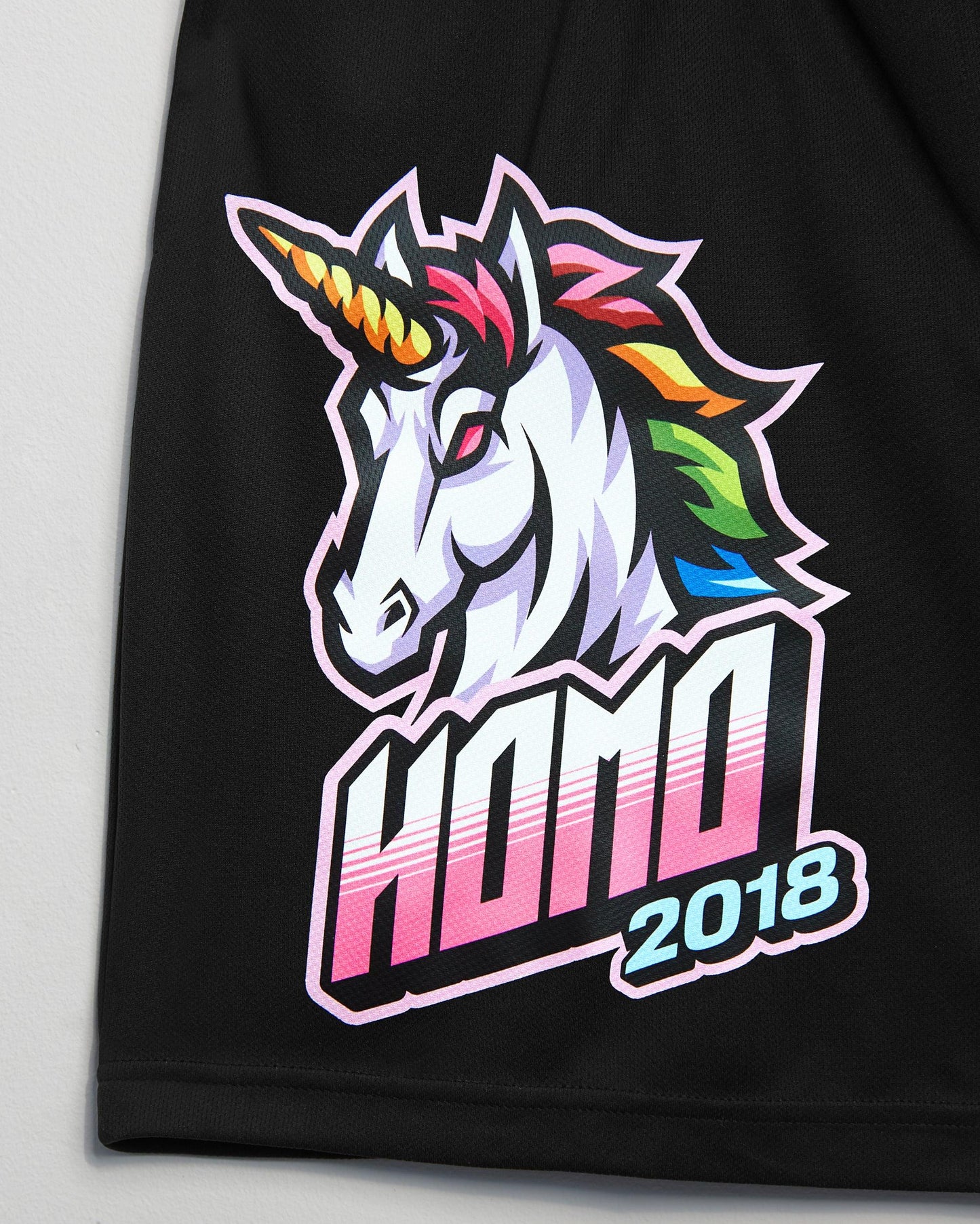 Sporty unicorn, black - basket ball shorts - HOMOLONDON
