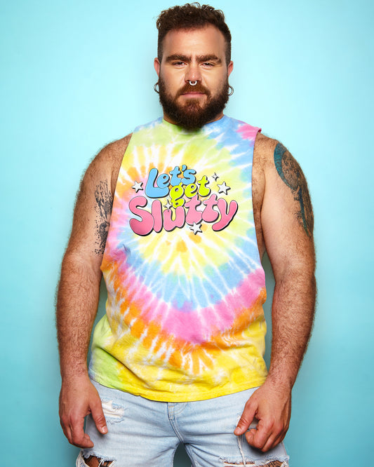 Lets get s/utty - tie dye sideless tshirt