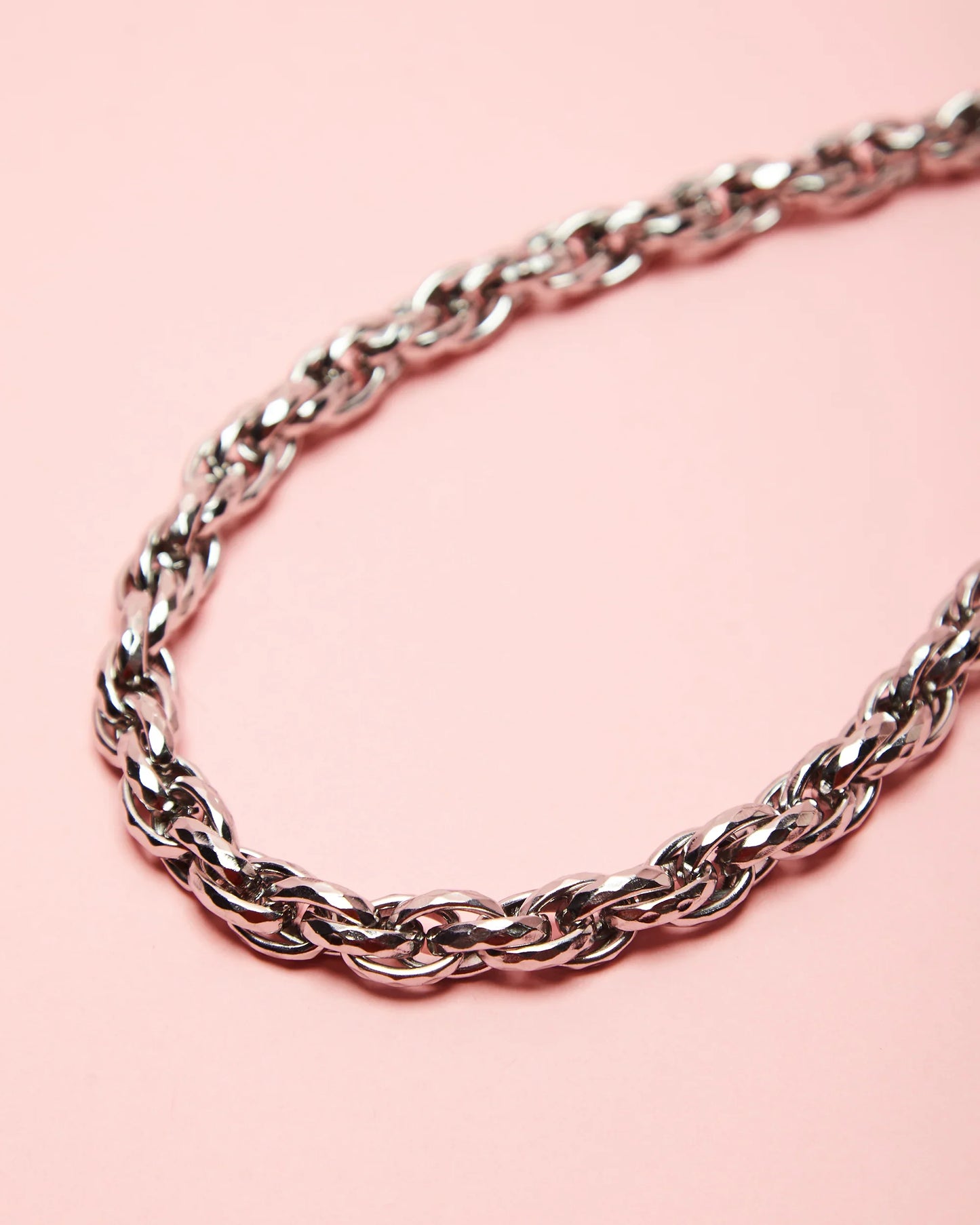 Chunky beveled stainless steel - Necklace