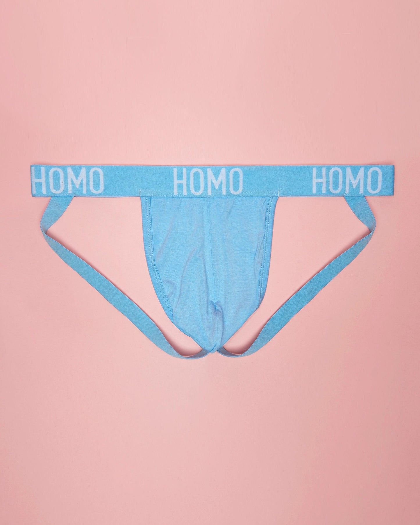 Get the look!! blue HOMO classic jock & blue HOMO crop-top set.