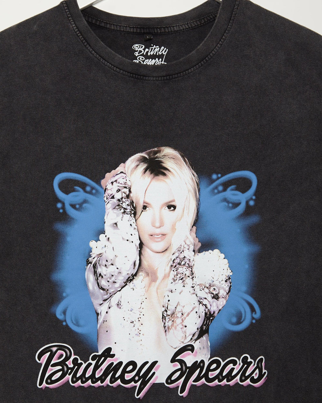Official Britney Spears Airbrushed graphic, Stone Wash cropped tee