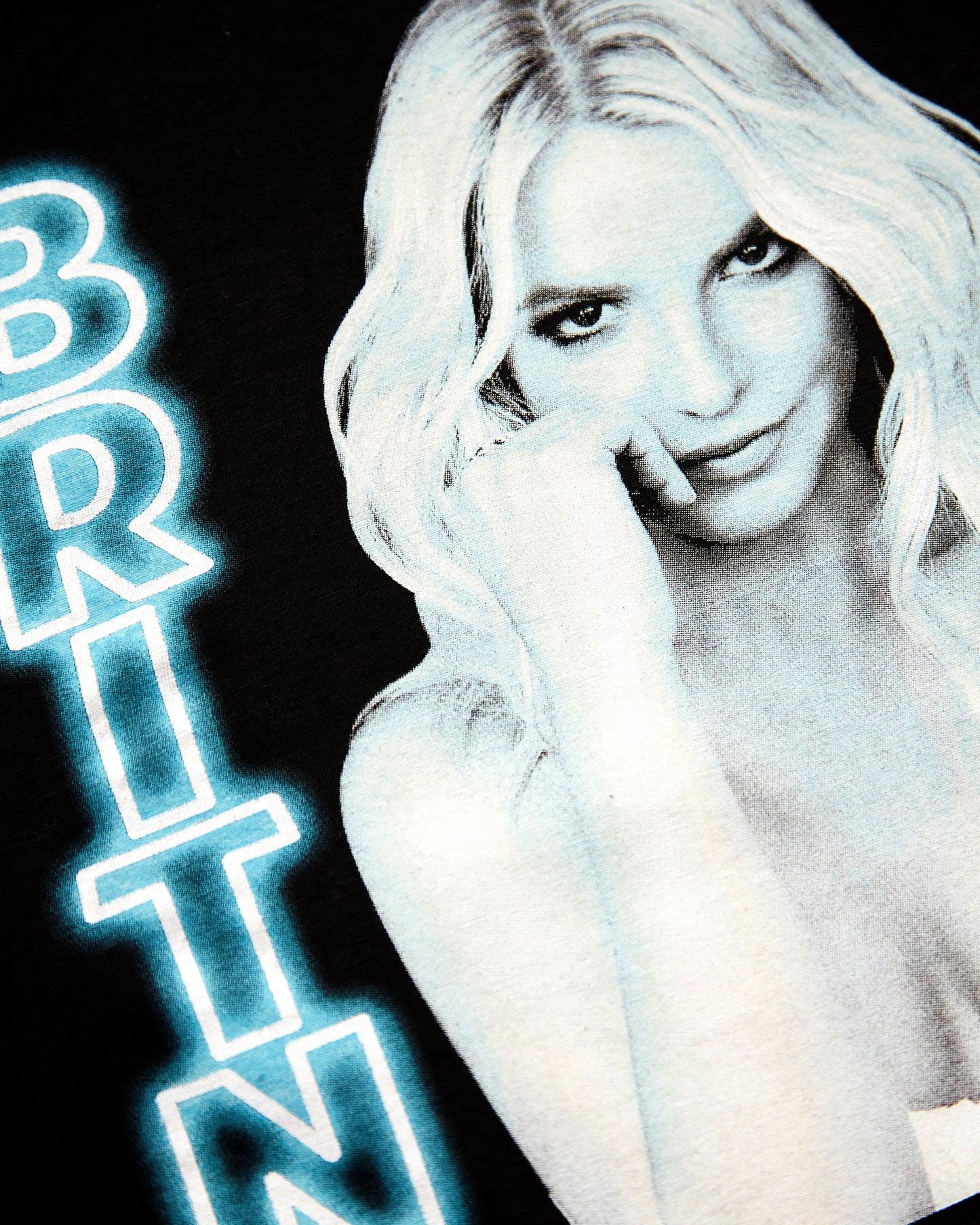 Official Britney Spears: Neon Light Britney Jean,  low cut cropped tee - Black