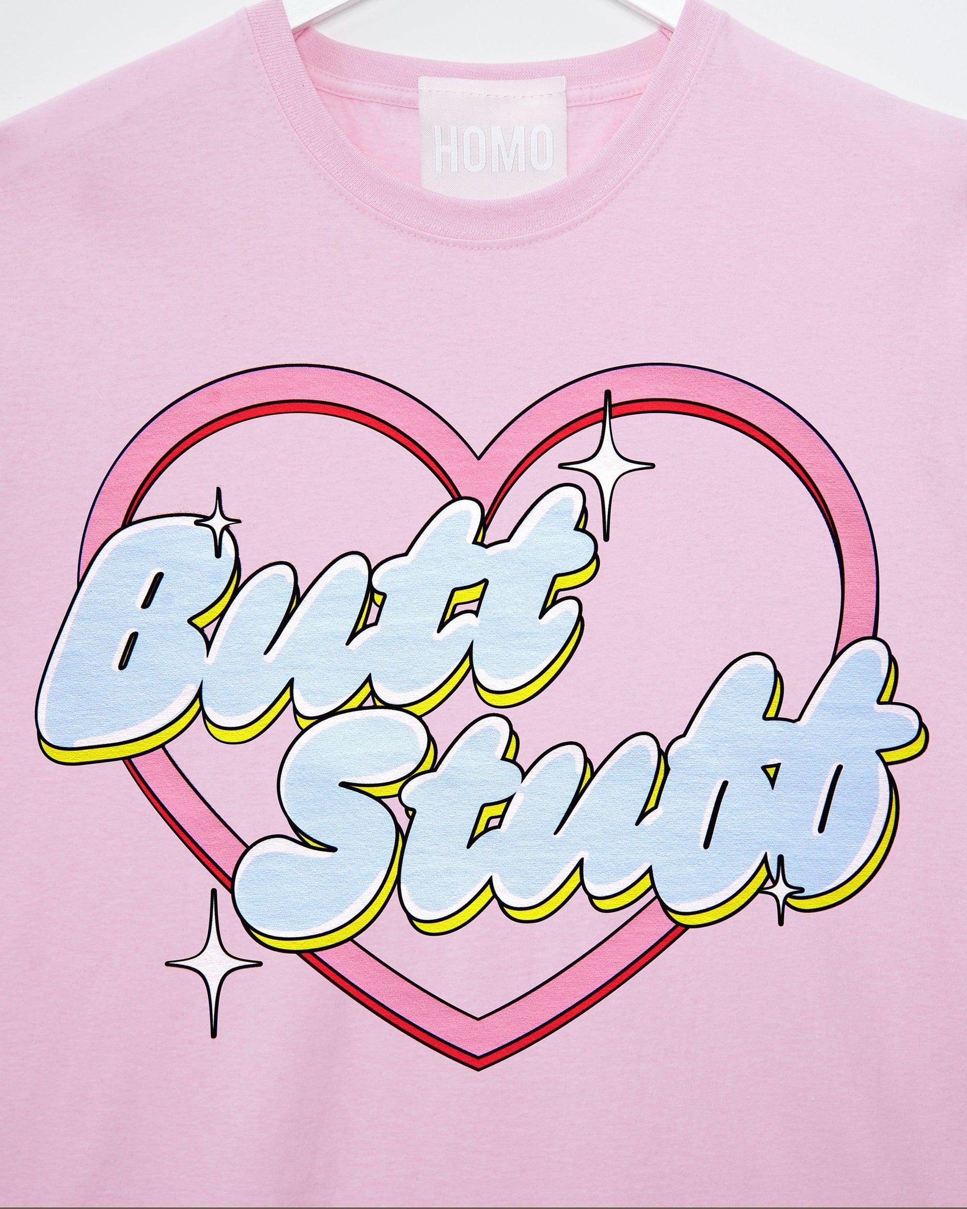 Butt Stuff - light pink tshirt - HOMOLONDON