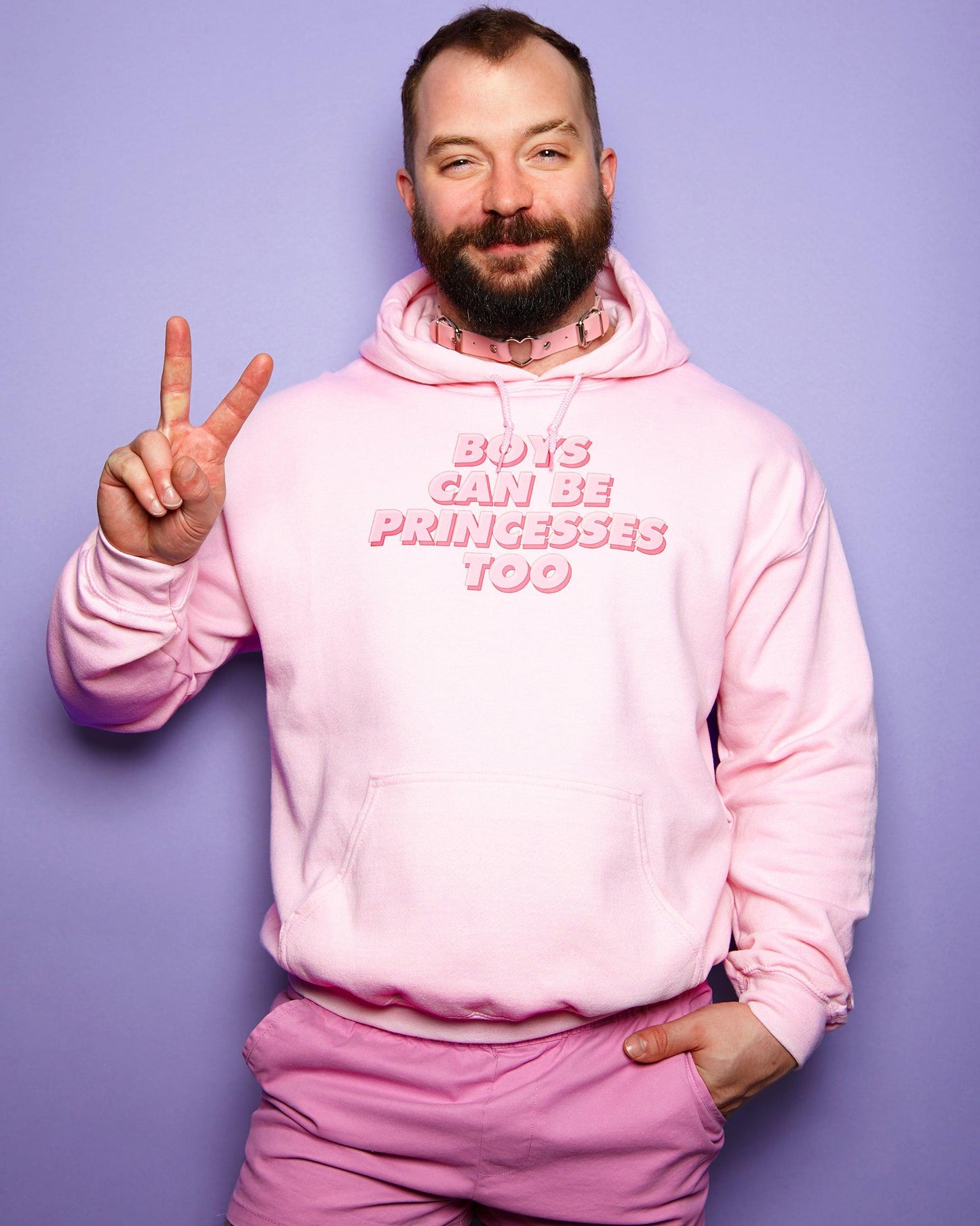 Boys can be princesses too on pink - pullover hoodie. - HOMOLONDON