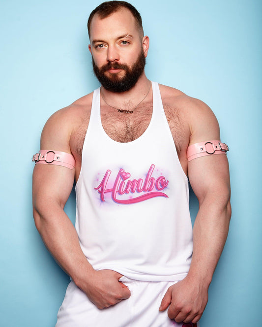 Spray paint style himbo, white - tank - HOMOLONDON