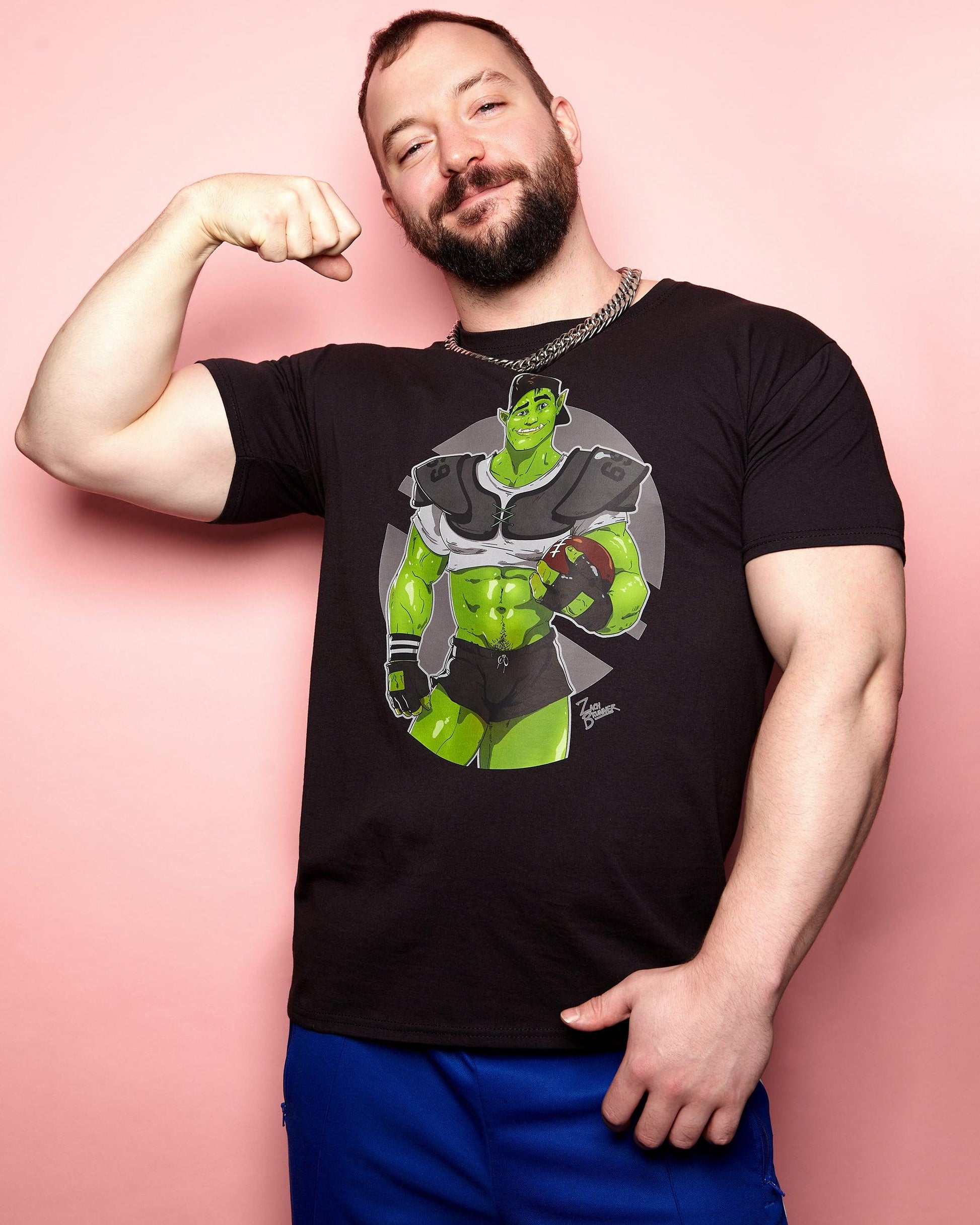 Amarican football orc Hank is ready to play - tee - HOMOLONDON