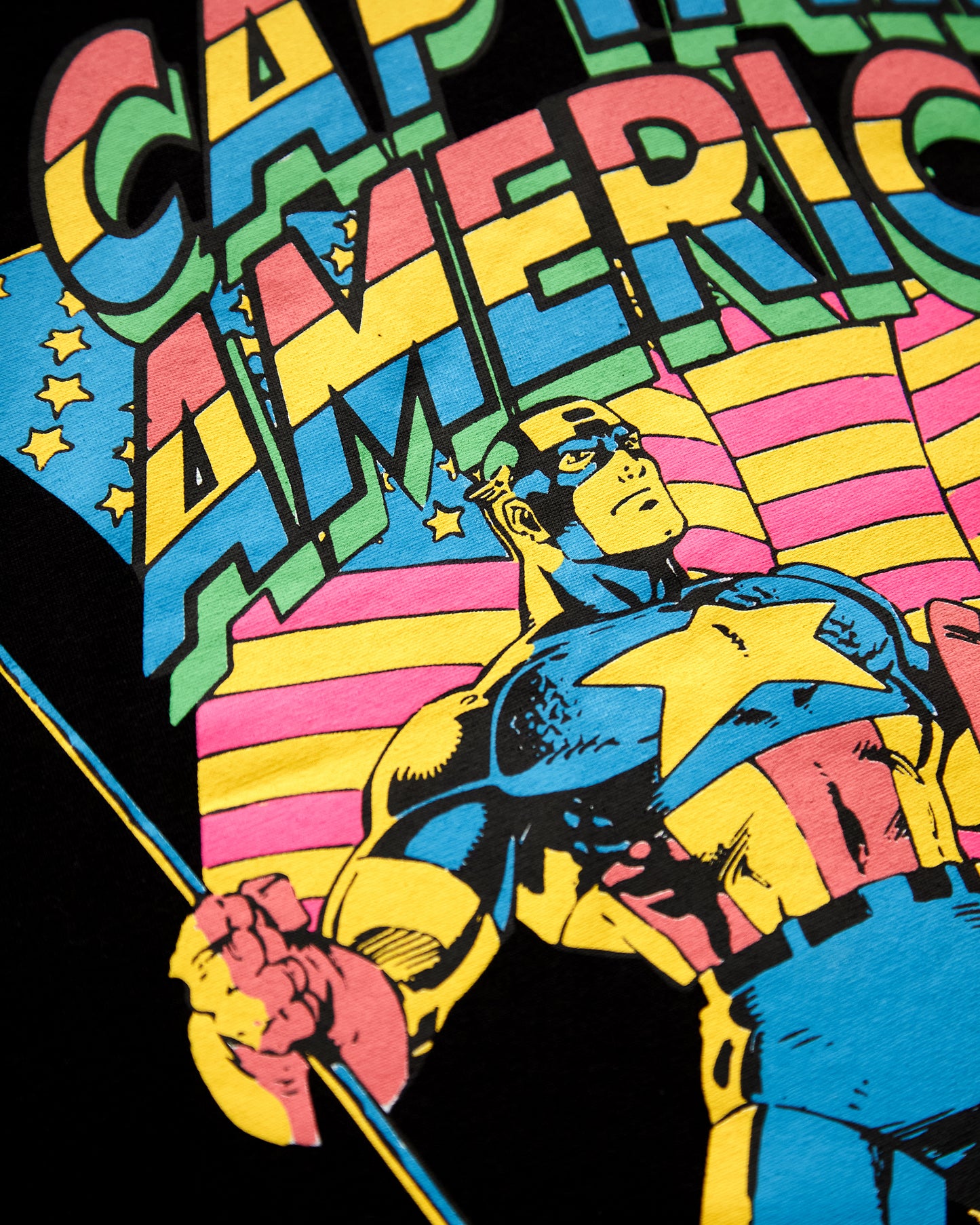 Official Marvel Comics, Captain America 50Th Anniversary, low cut cropped tshirt - black