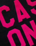 Fluorescent pink flock cash only - black crop top - HOMOLONDON
