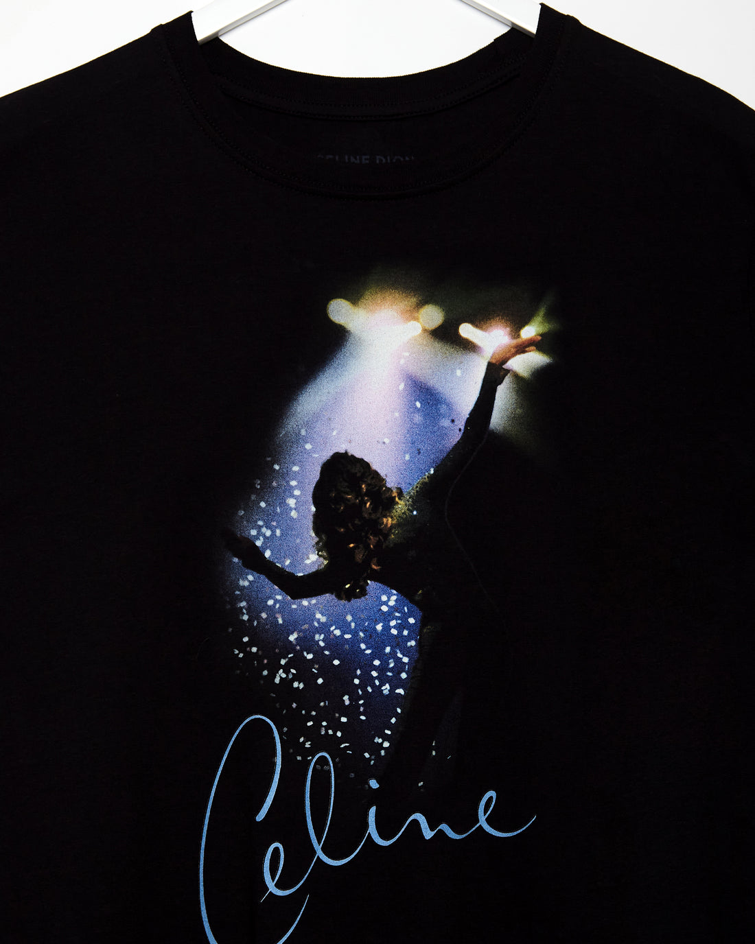 Official Celine Dion "Spotlight' low cut cropped T-Shirt - black