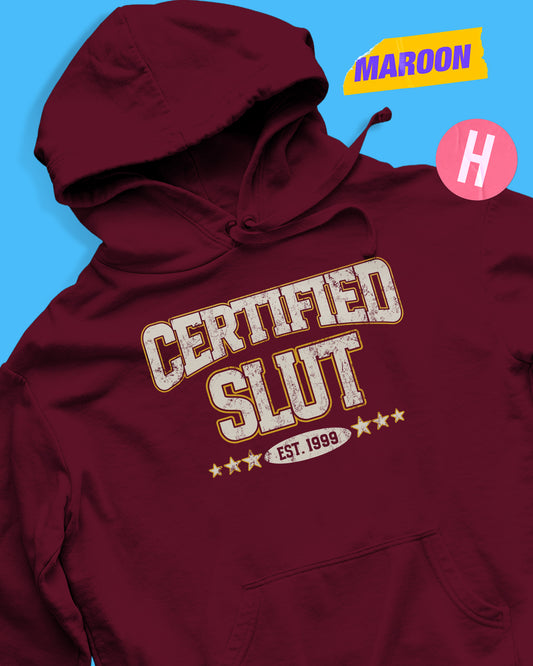 Certified S/ut (College style) soft style hoodie - Maroon