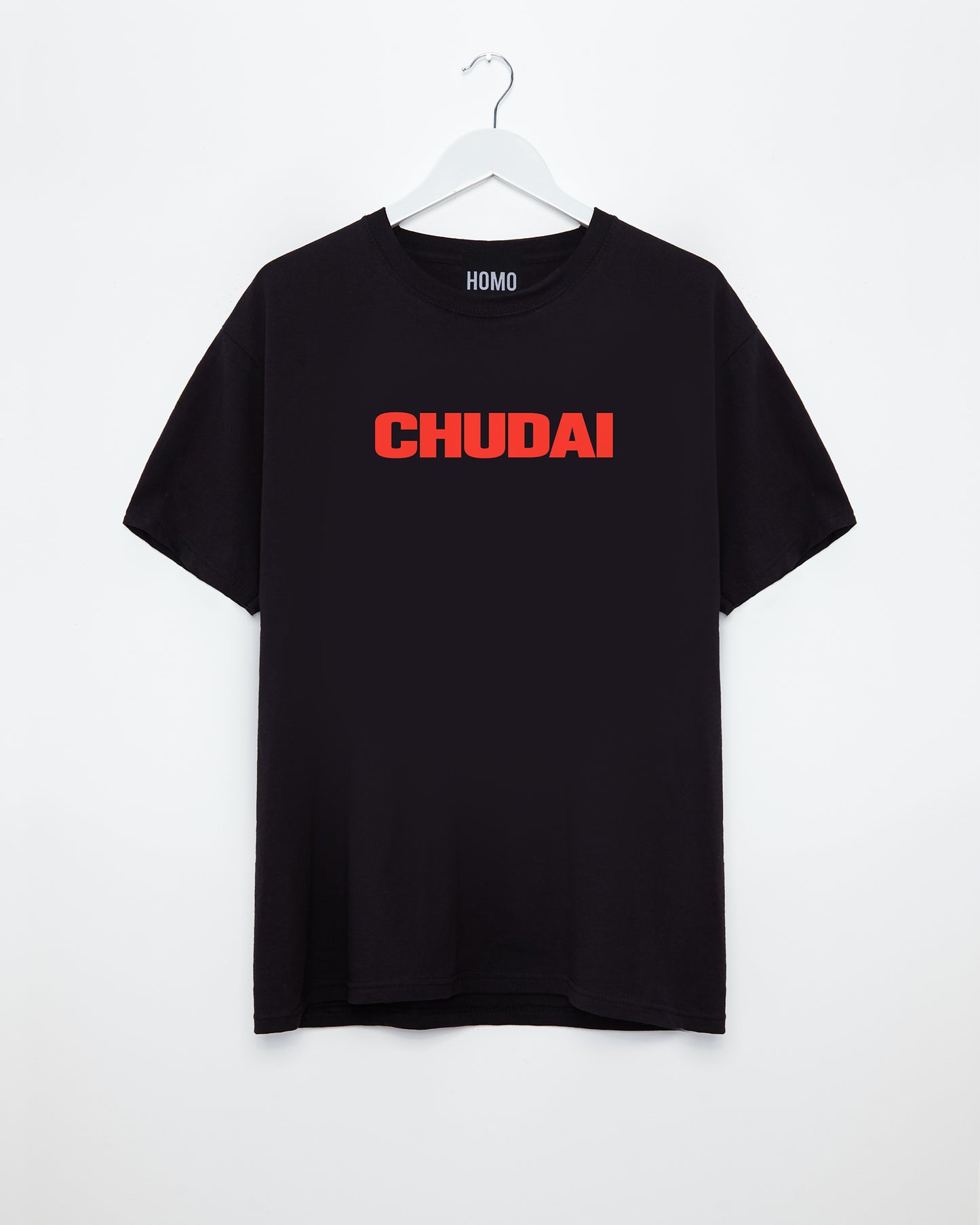 Chudai, red print on black - tshirt