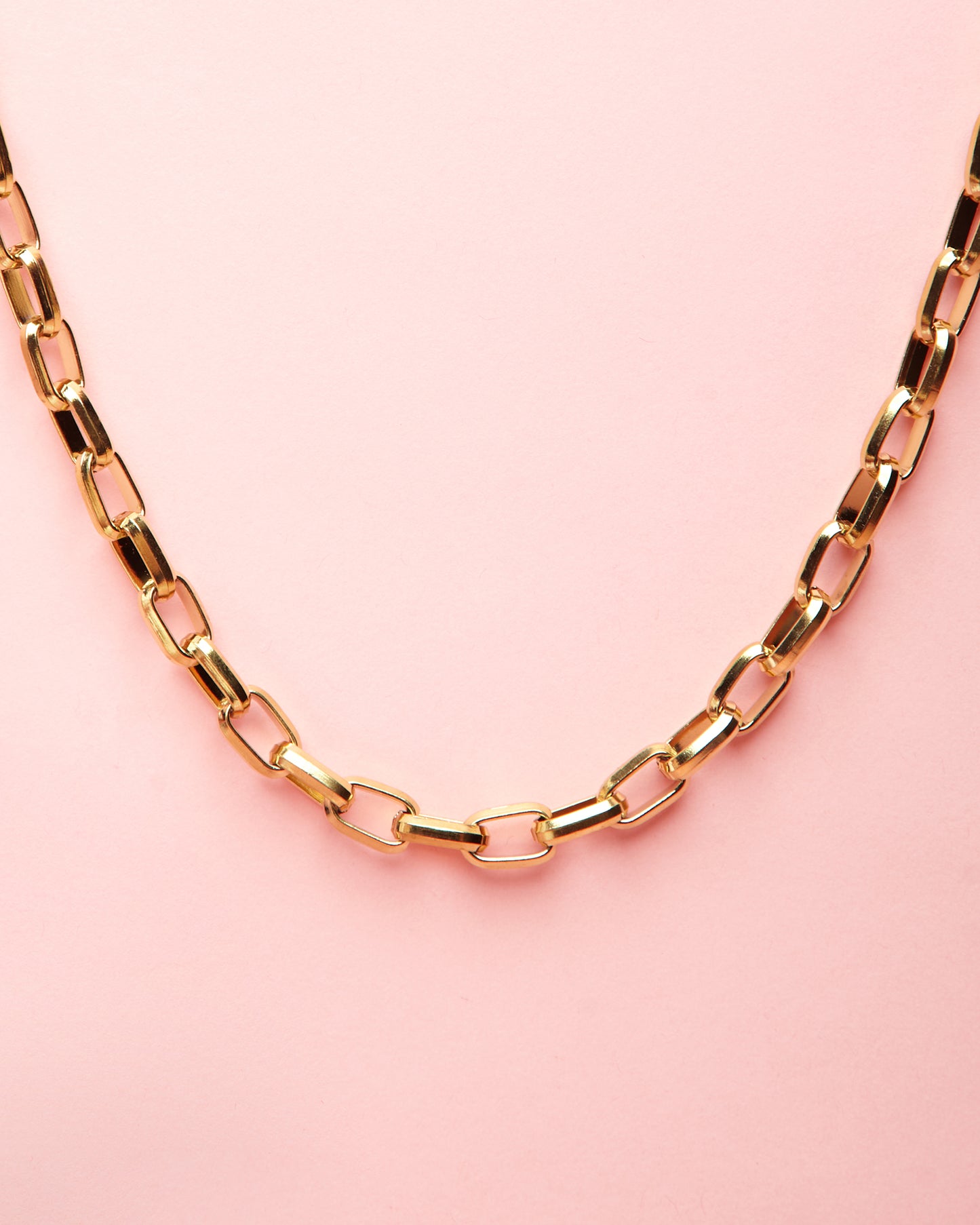 Chunky chain, gold plated stainless steel - Necklace