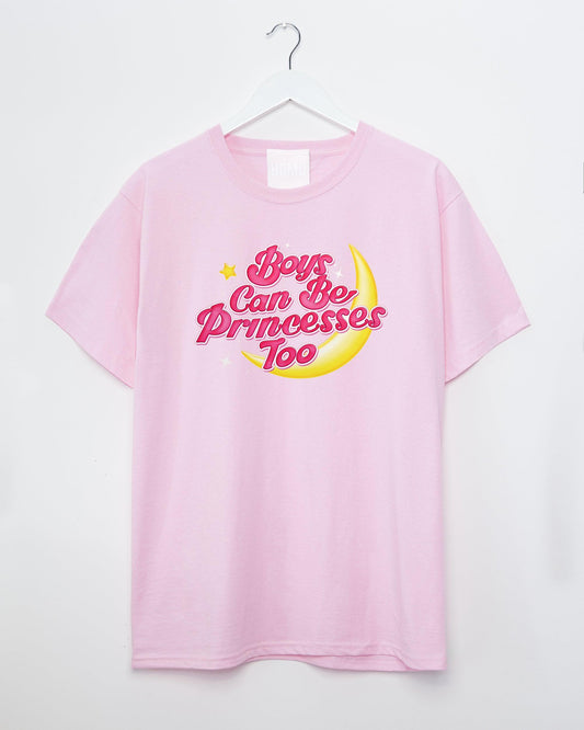 Break Stereotypes: Boys can be princesses too on pink - tee