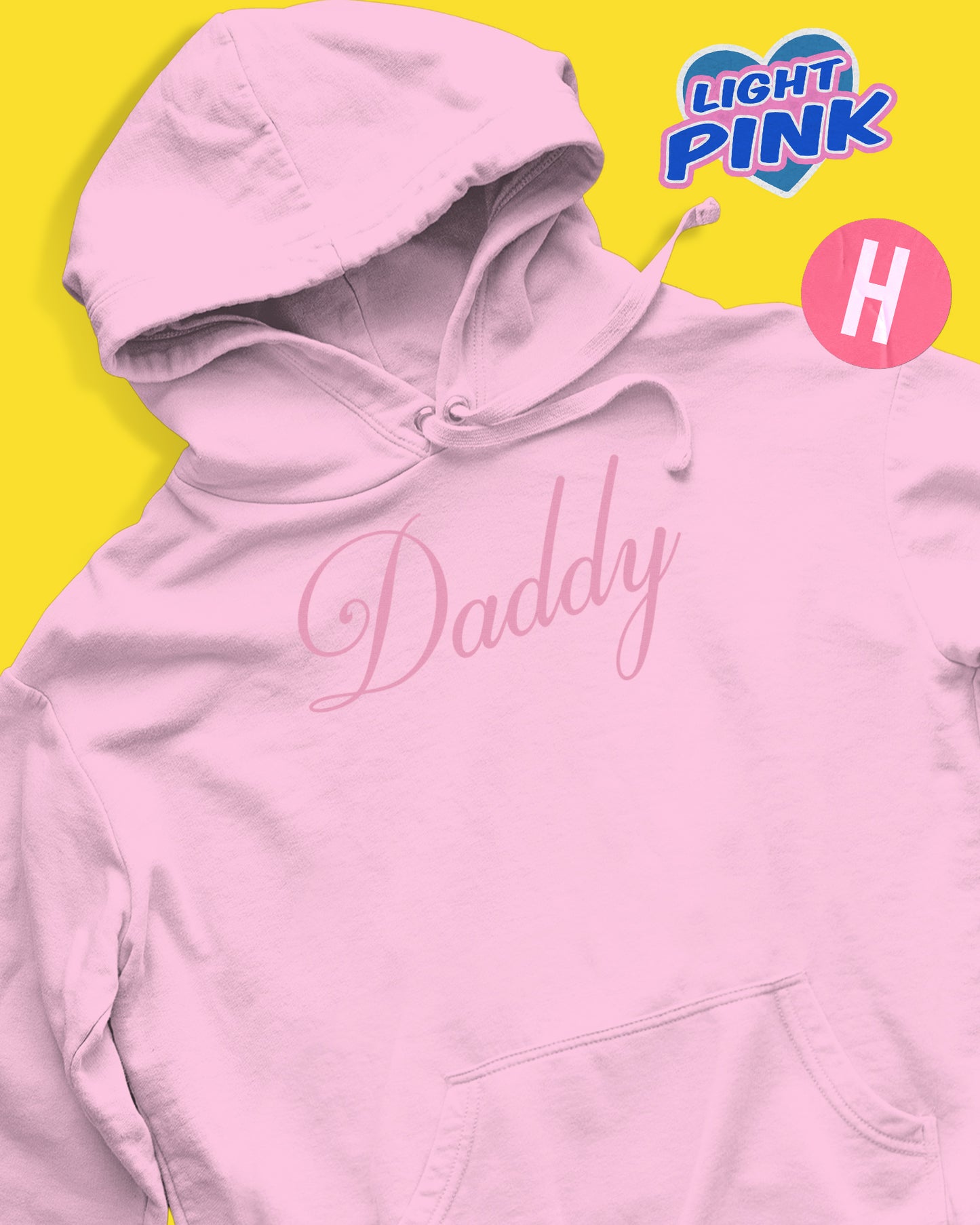 Decorative daddy soft style hoodie - light pink