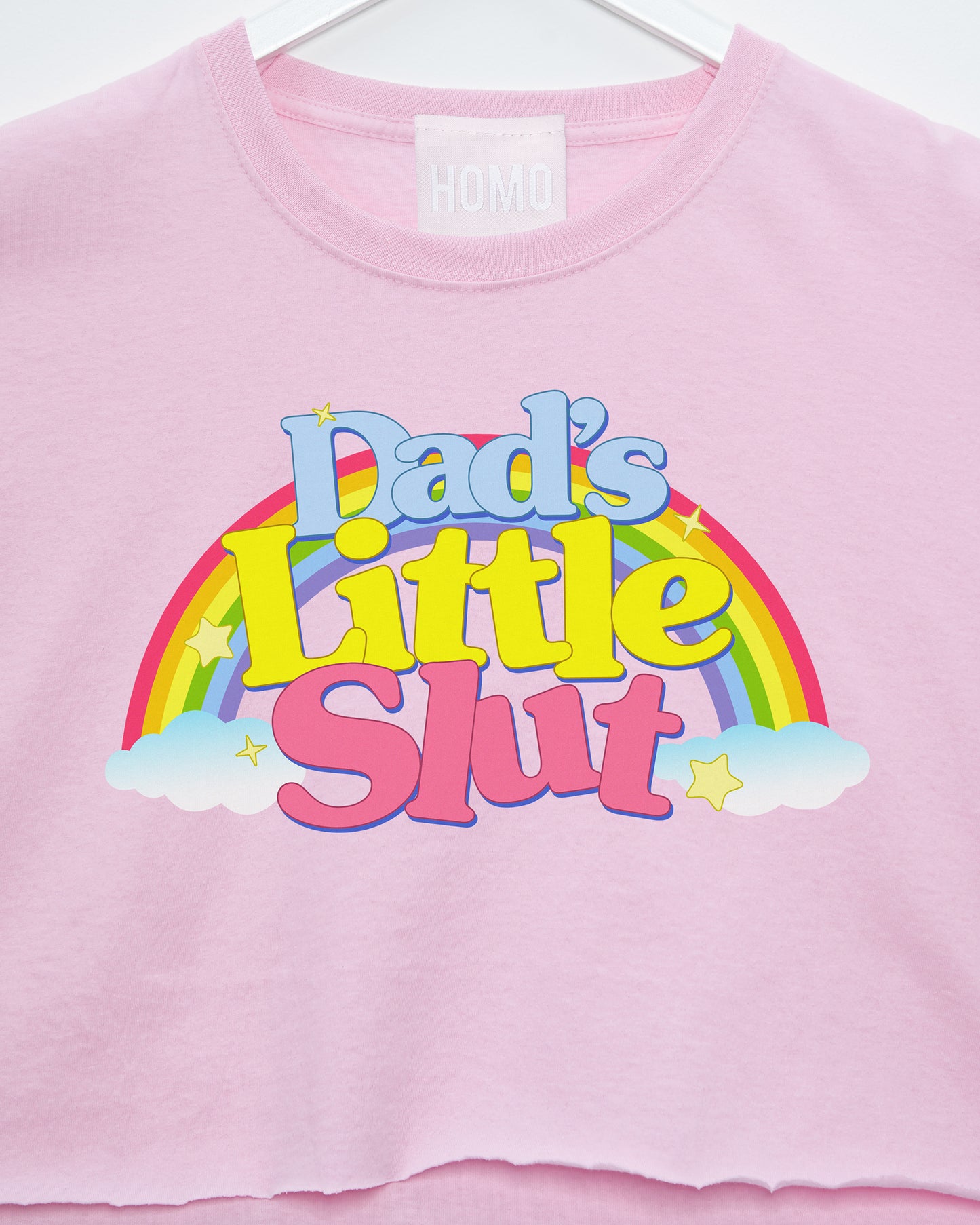 Dad's little s/ut on light pink - crop top