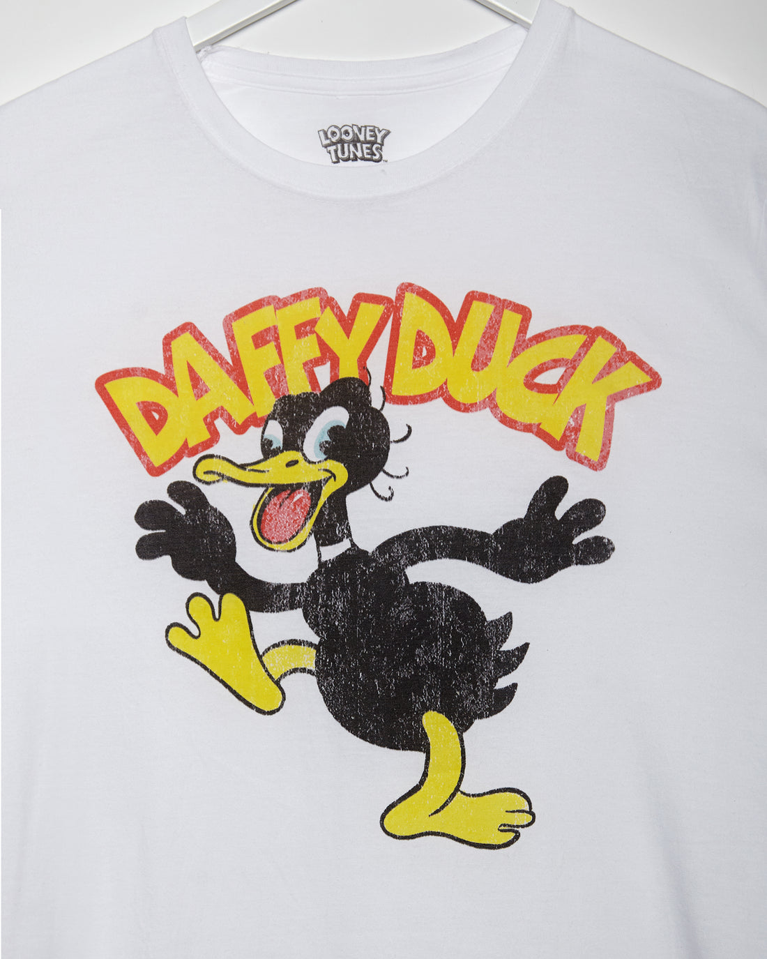 Official Looney Tunes: Daffy Duck low cut cropped T-Shirt - white