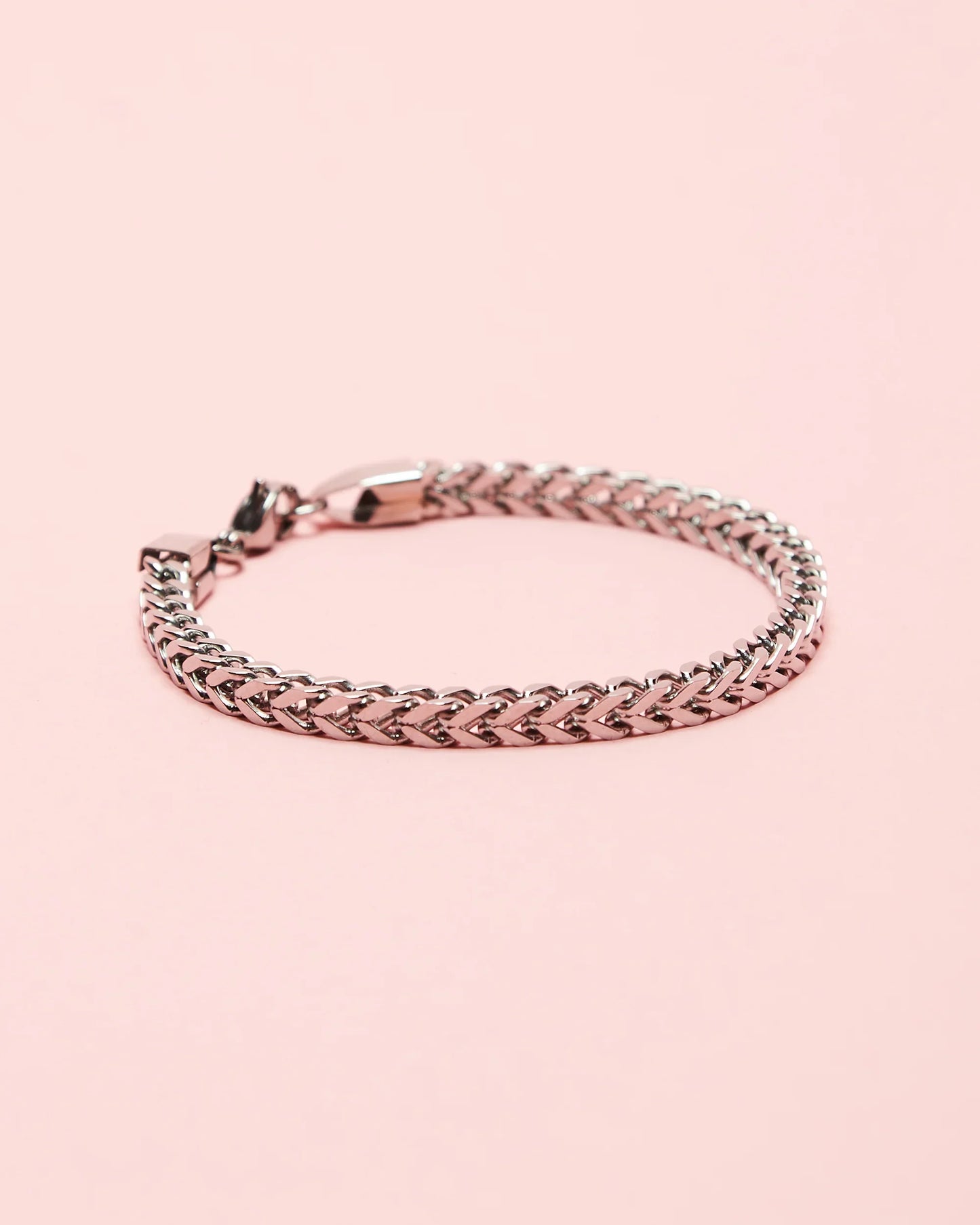 Stainless Silver, Simple bracelet - Silver