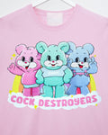 The cock destroyer bears - light pink cropped tshirt / crop top - HOMOLONDON