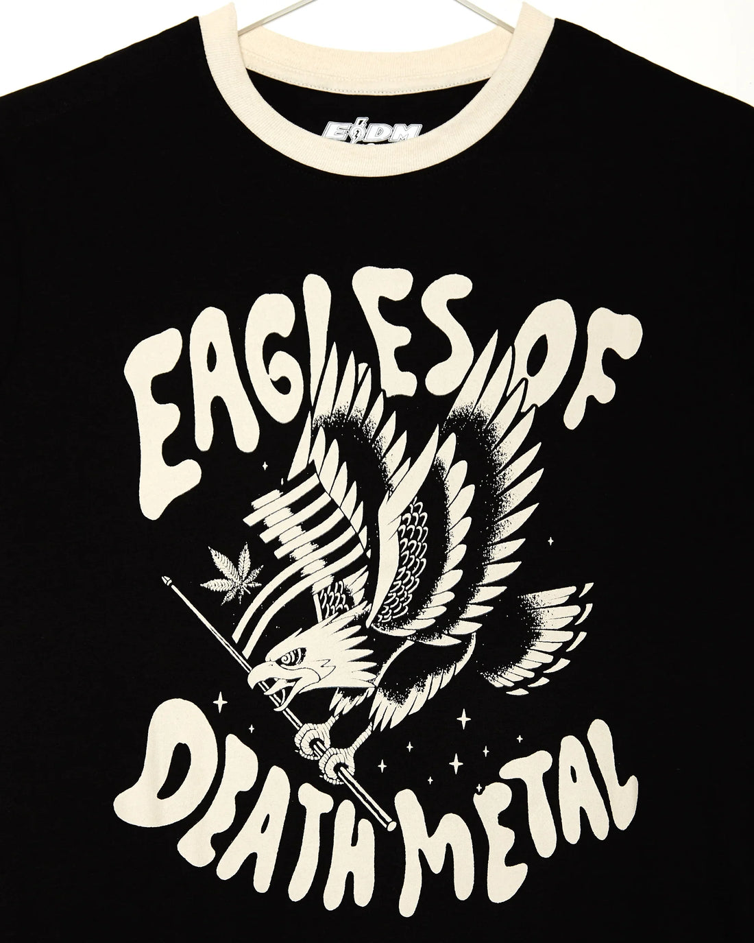 Eagles of Death Metal on black and creme - Ringer tshirt