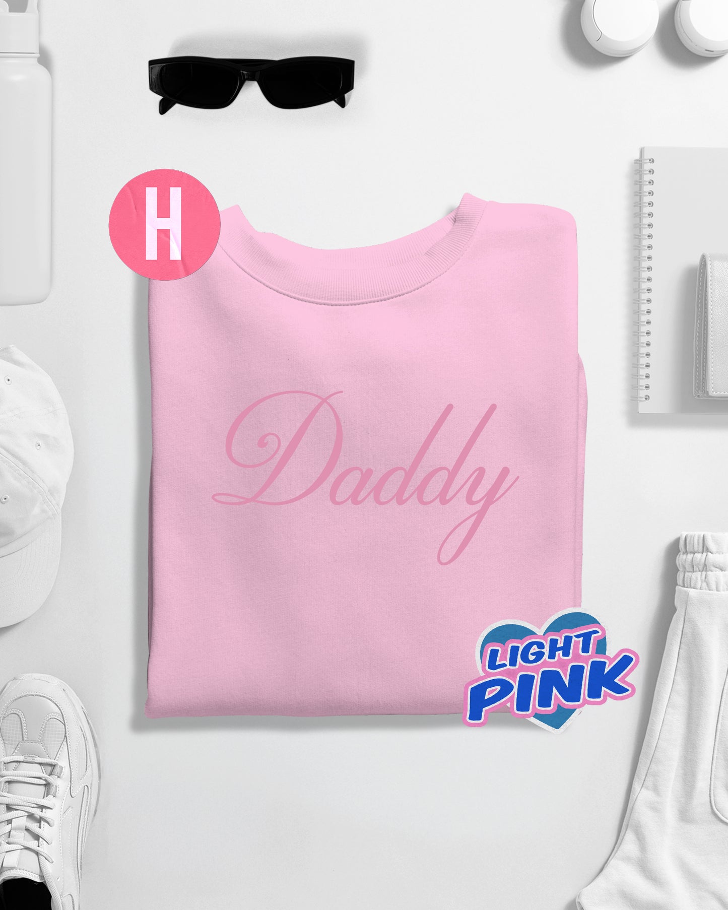 Decorative daddy soft style sweatshirt - Light pink