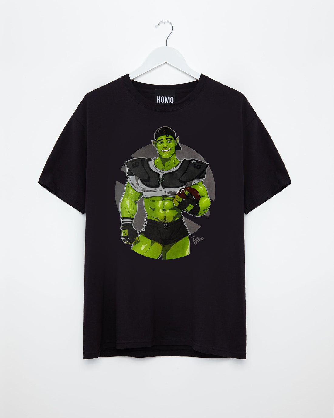 Amarican football orc Hank is ready to play - tee - HOMOLONDON