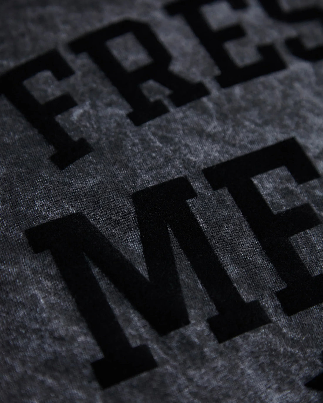 Fresh Meat - black flock on stone washed black sleeveless tshirt