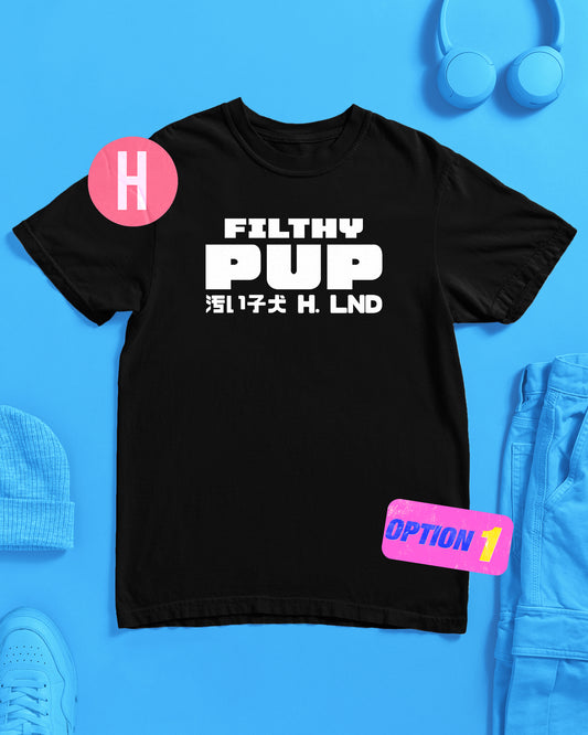 Filthy boy puppy play tee - white/black