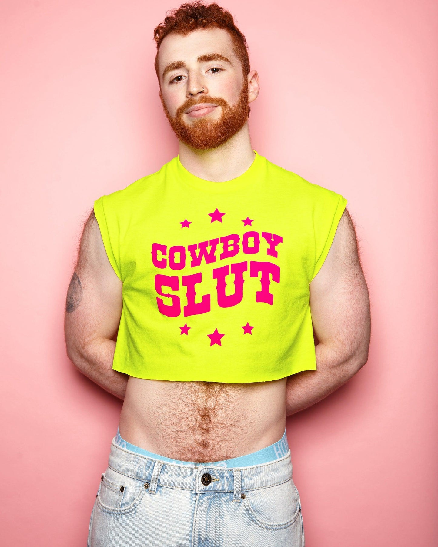 Fluorescent cowboy slut - fluorescent yellow crop