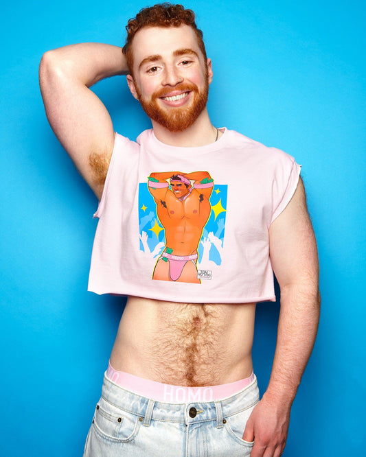 Bryce the gogo dancer - pink crop top - HOMOLONDON