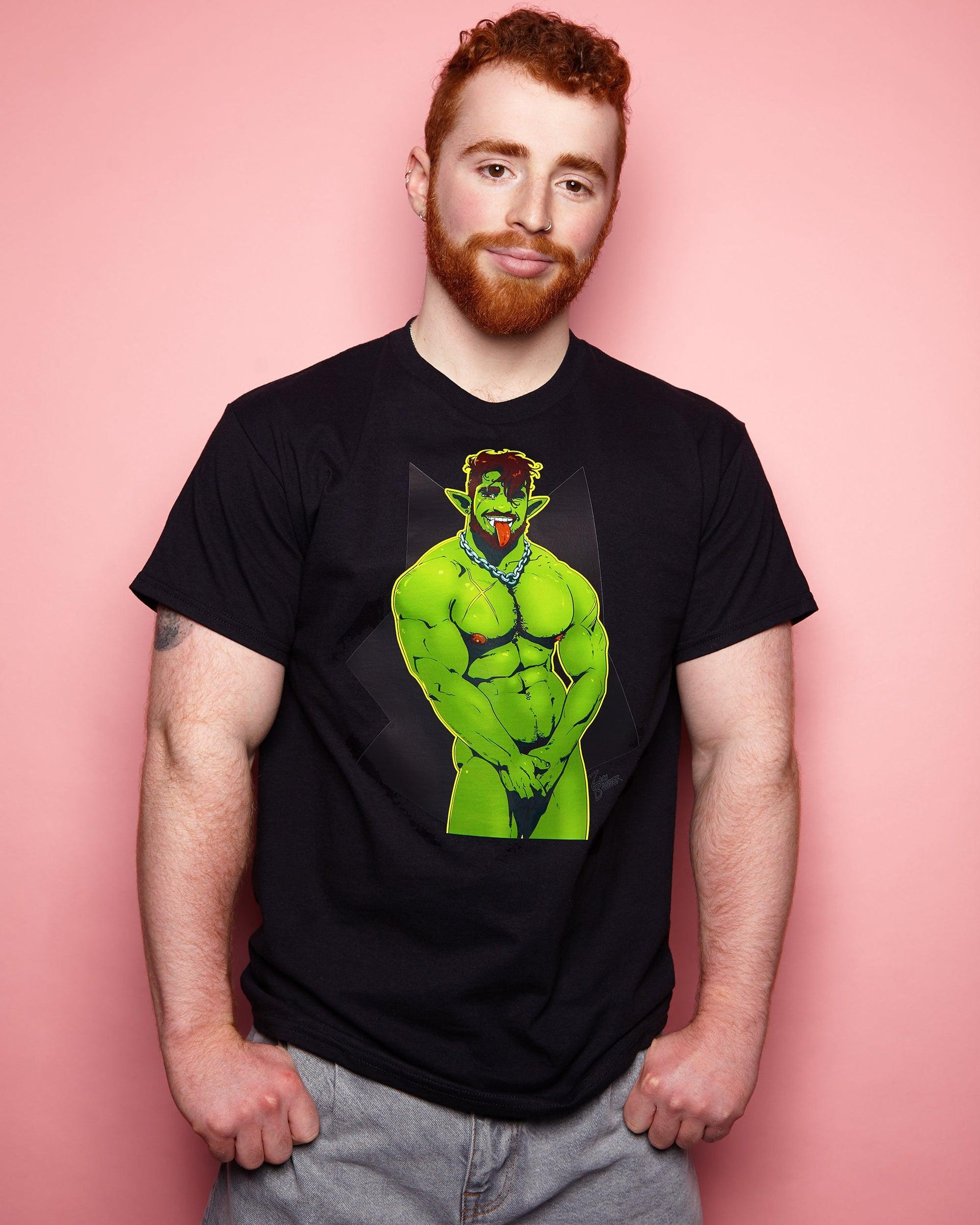 Gorok's naked! on black - tshirt - HOMOLONDON