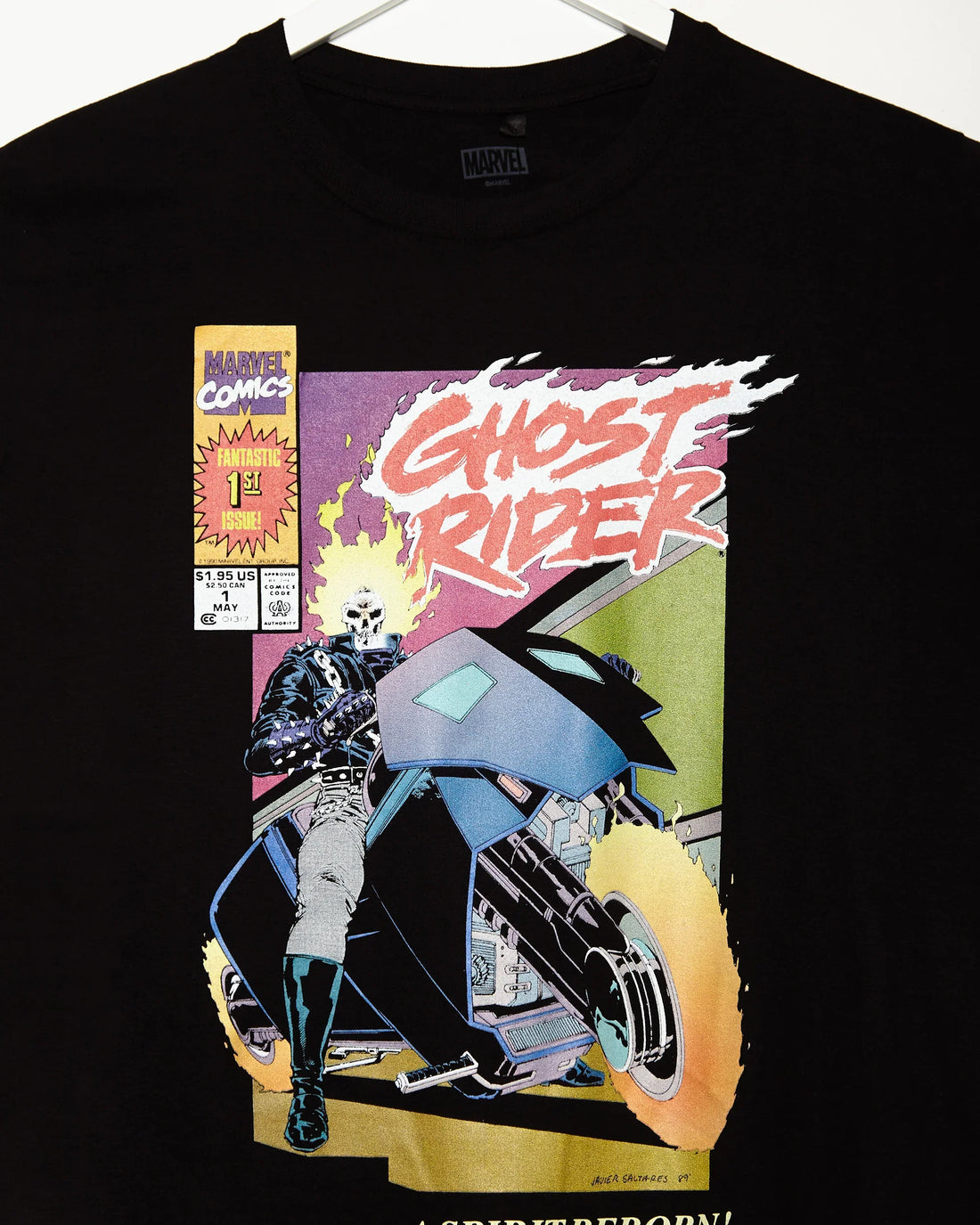 Official Marvel Comics, Ghost Rider Spirit Reborn Comic Cover on black - low cut cropped tee