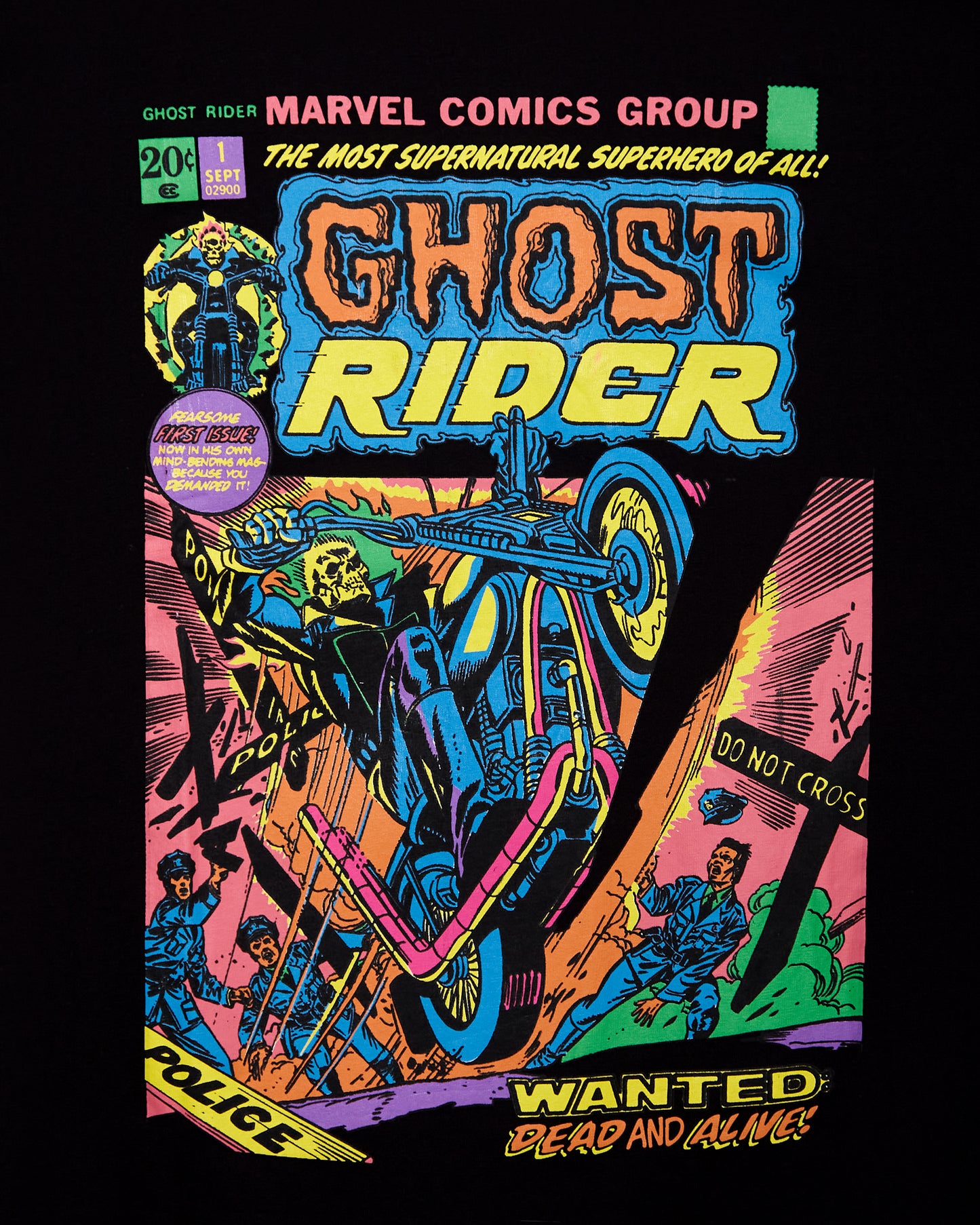 Official Marvel Comics,Ghost Rider Dead Or Alive on black Unisex T-Shirt