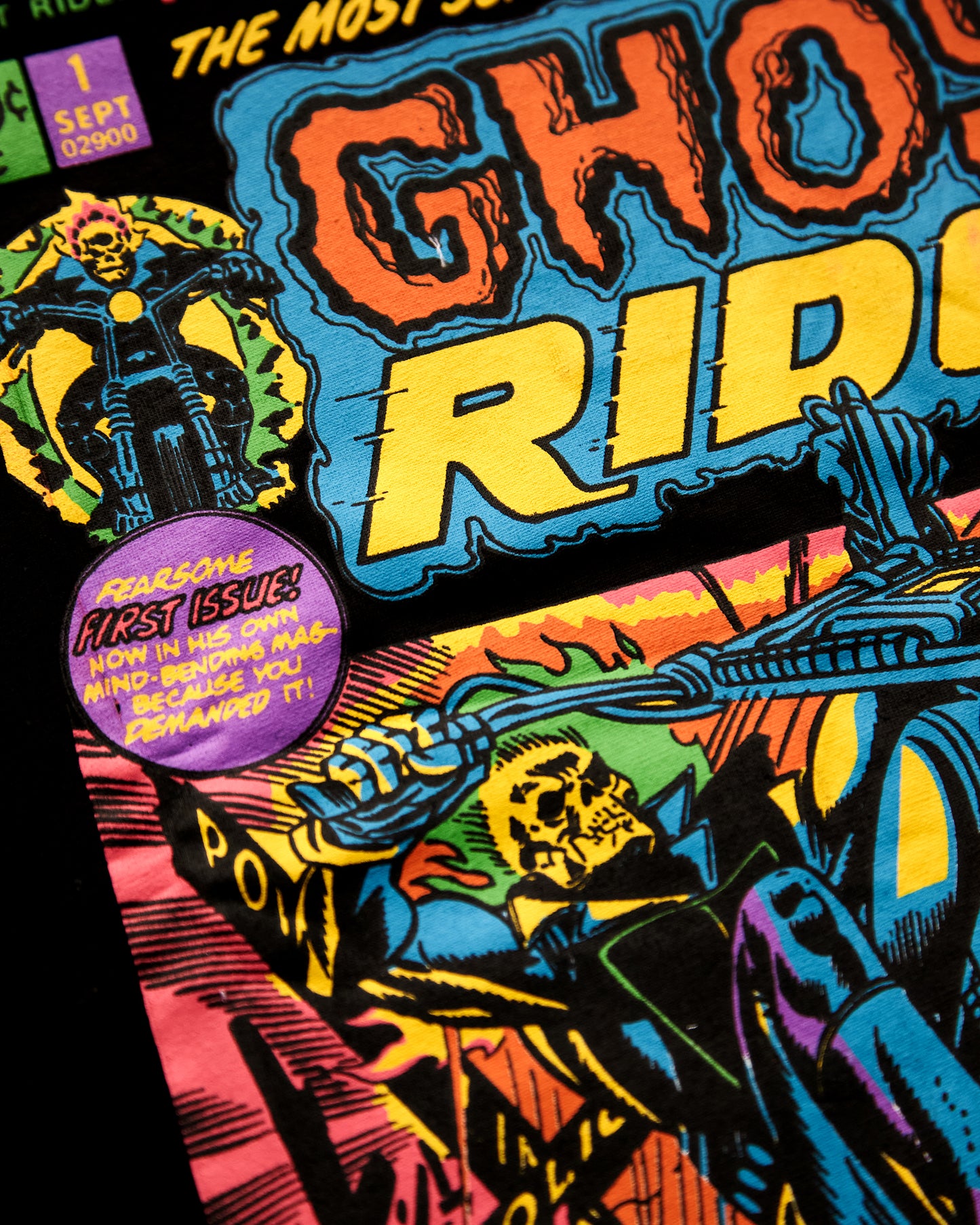 Official Marvel Comics,Ghost Rider Dead Or Alive on black Unisex T-Shirt