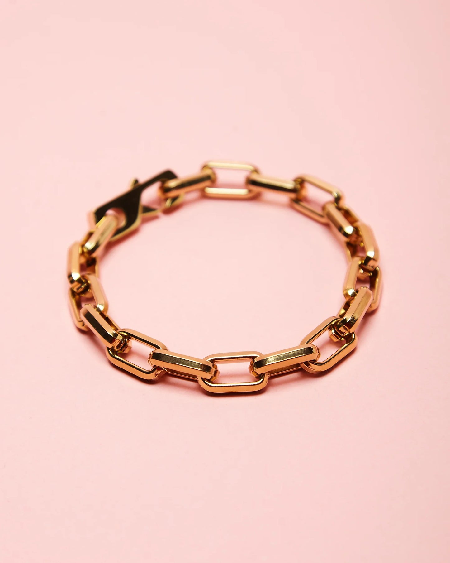 Stainless Silver, chunky bracelet - gold