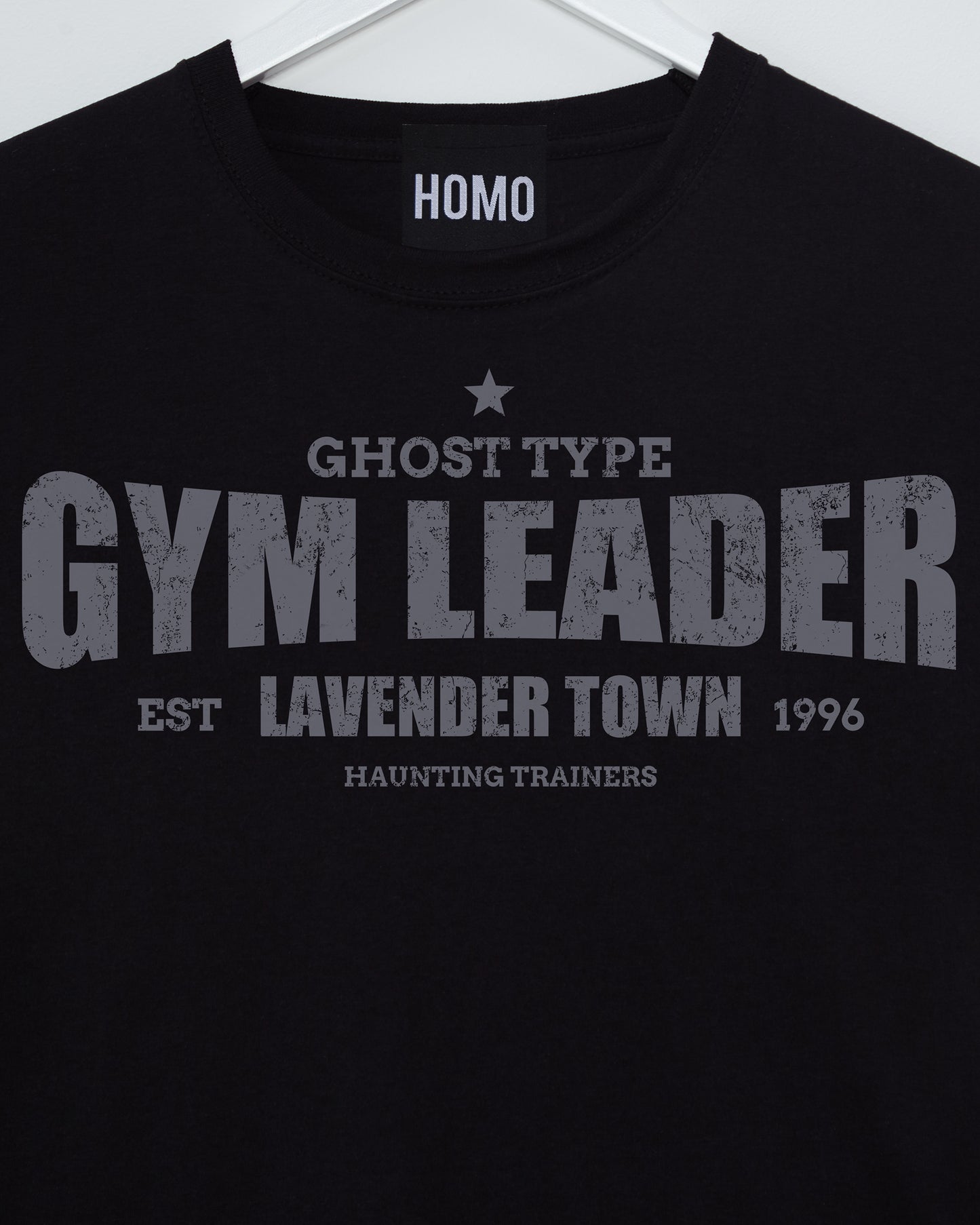 Gym Leader in grey, tee - black