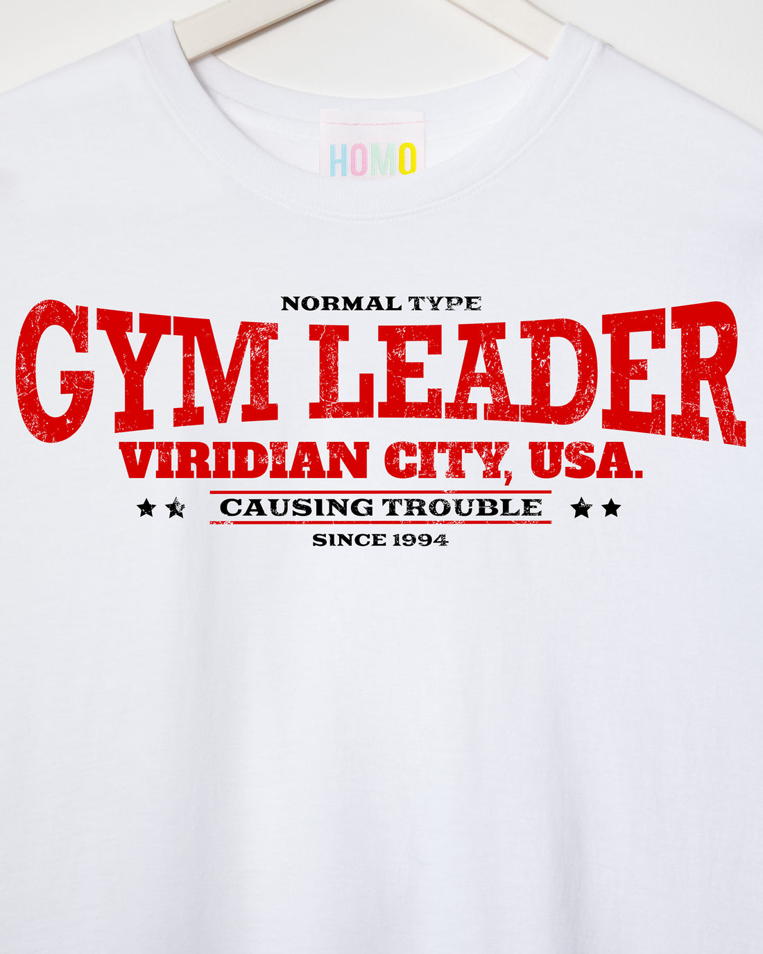 Gym Leader in white, low cut cropped tee - white