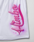 Spray paint himbo, white - basket ball shorts - HOMOLONDON
