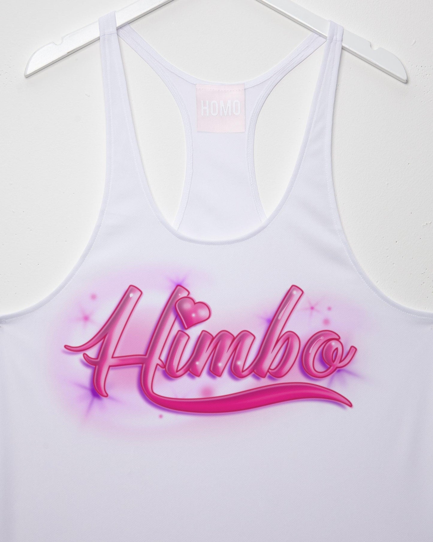 Spray paint style himbo, white - tank - HOMOLONDON