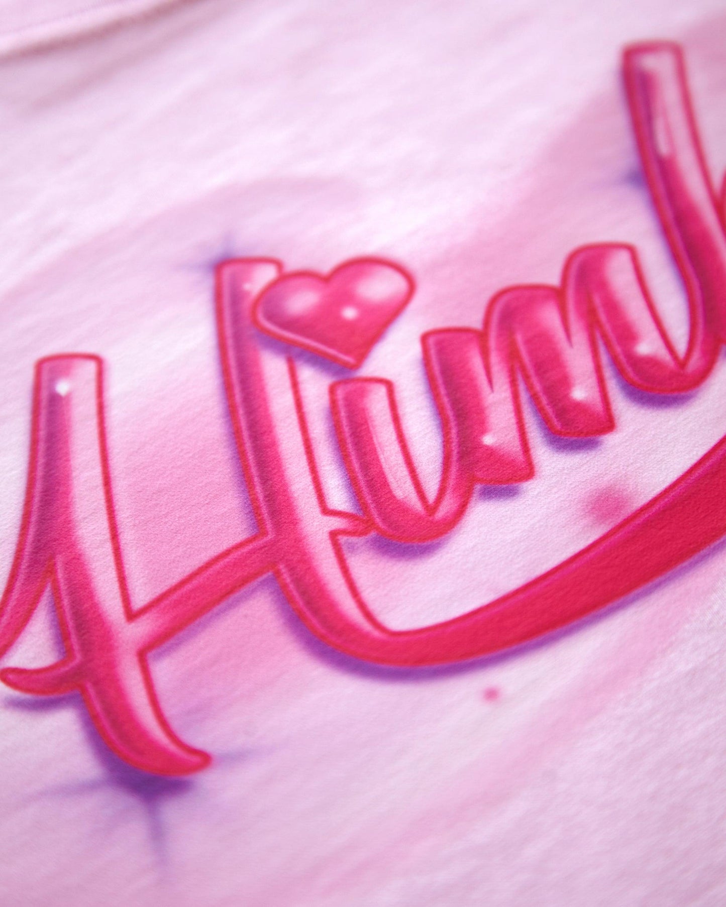 Spray paint style himbo on pink - cropped tee.