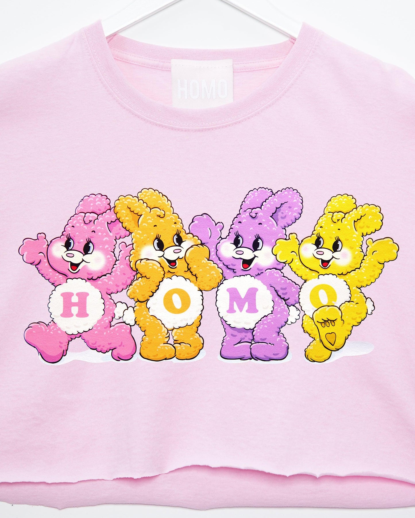 HOMO Bunnies - light pink crop top - HOMOLONDON