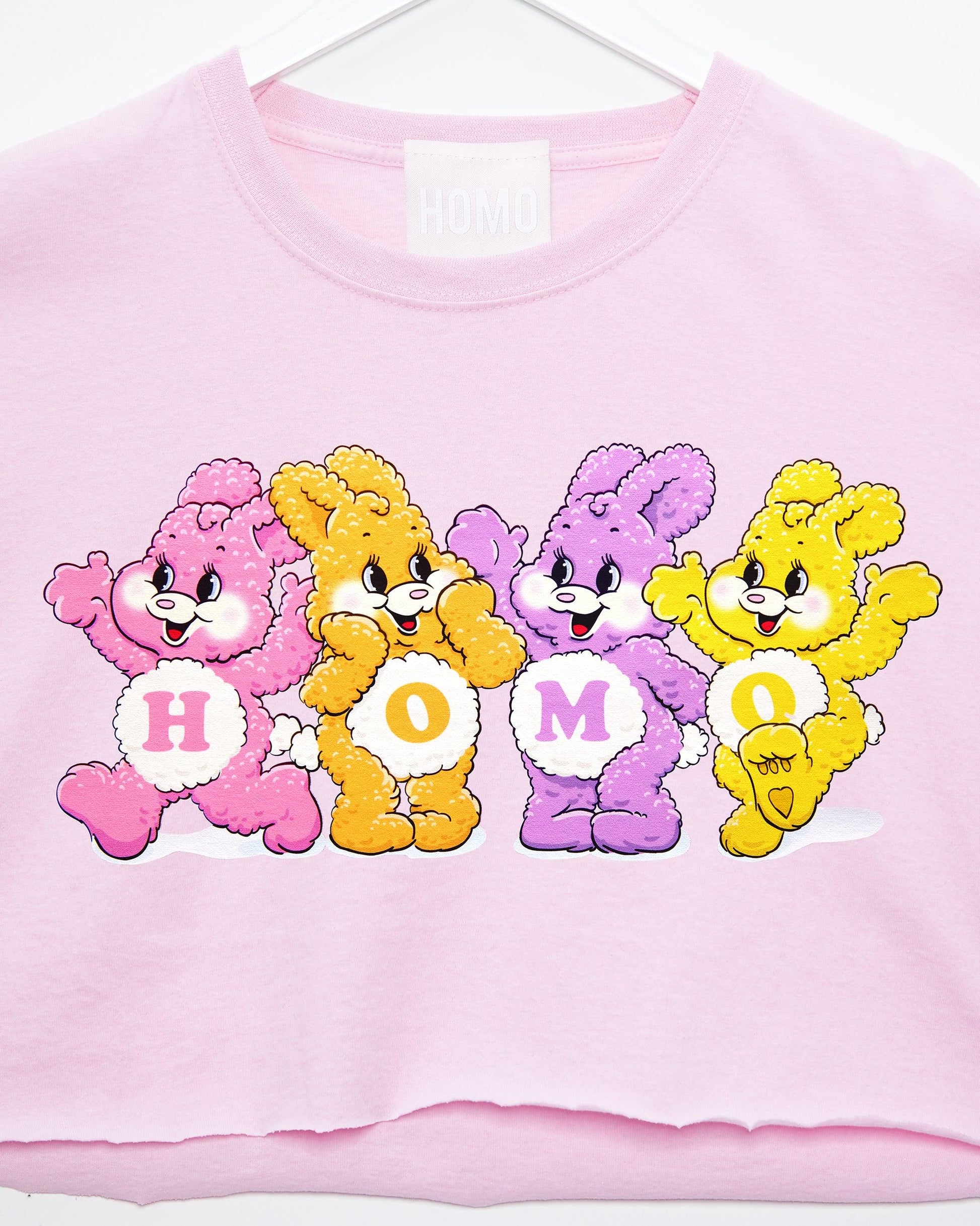 HOMO Bunnies - light pink crop top - HOMOLONDON