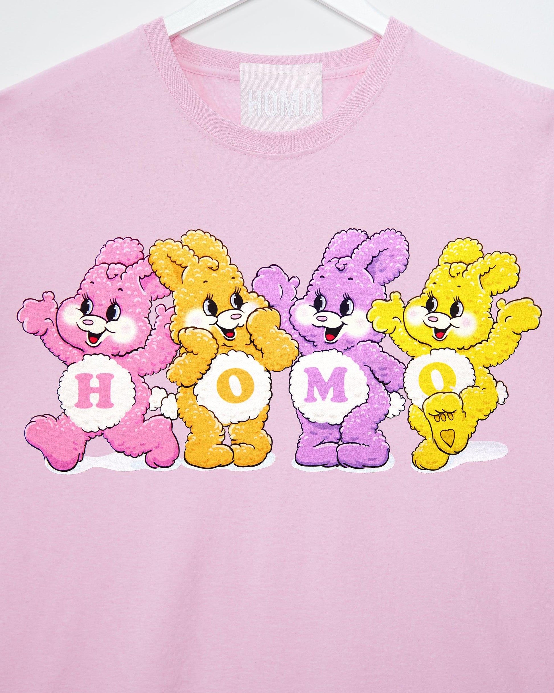 HOMO Bunnies - light pink tshirt - HOMOLONDON