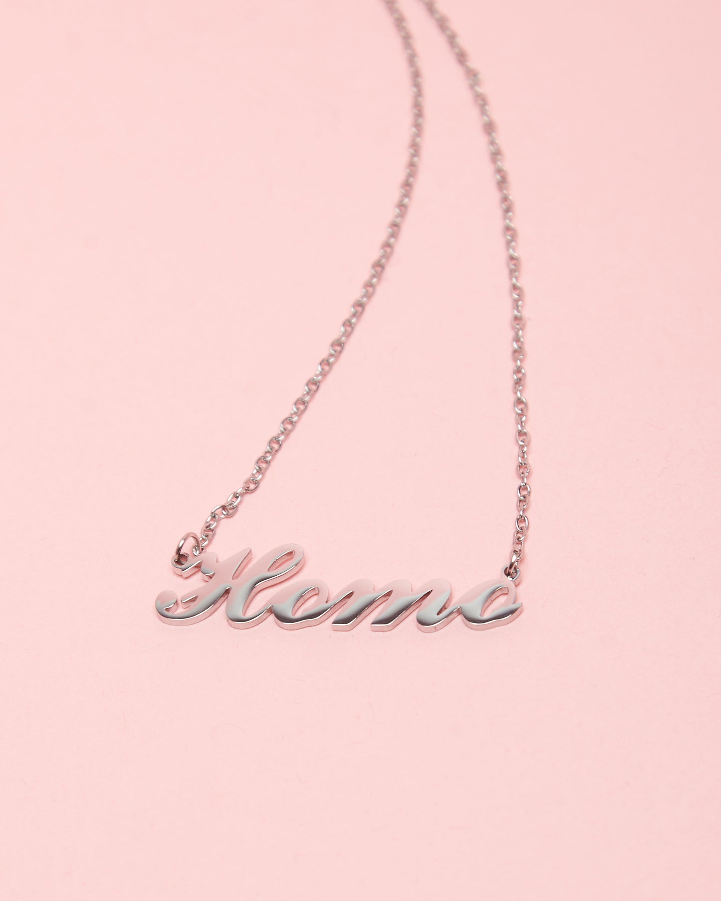 HOMO calligraphy, stainless steel necklace