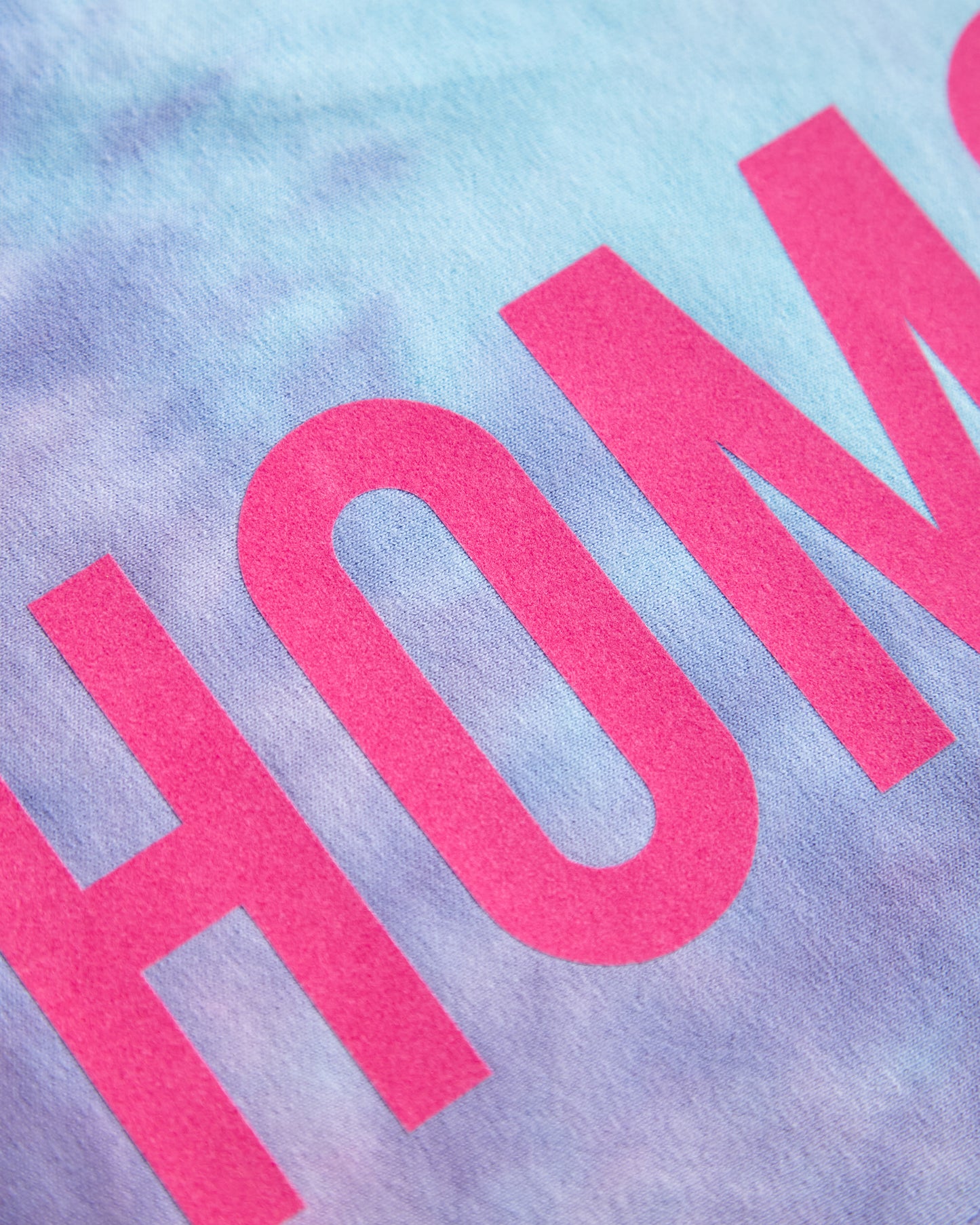 Pink flock HOMO on pink tie-dye - low cut crop top