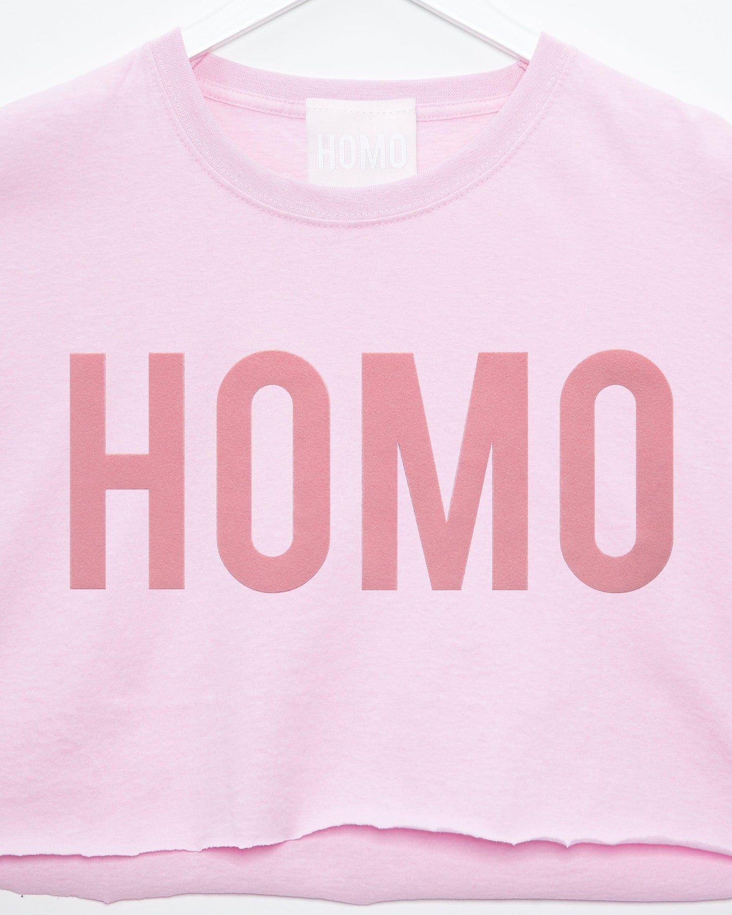 HOMO flock print pink - crop top - HOMOLONDON