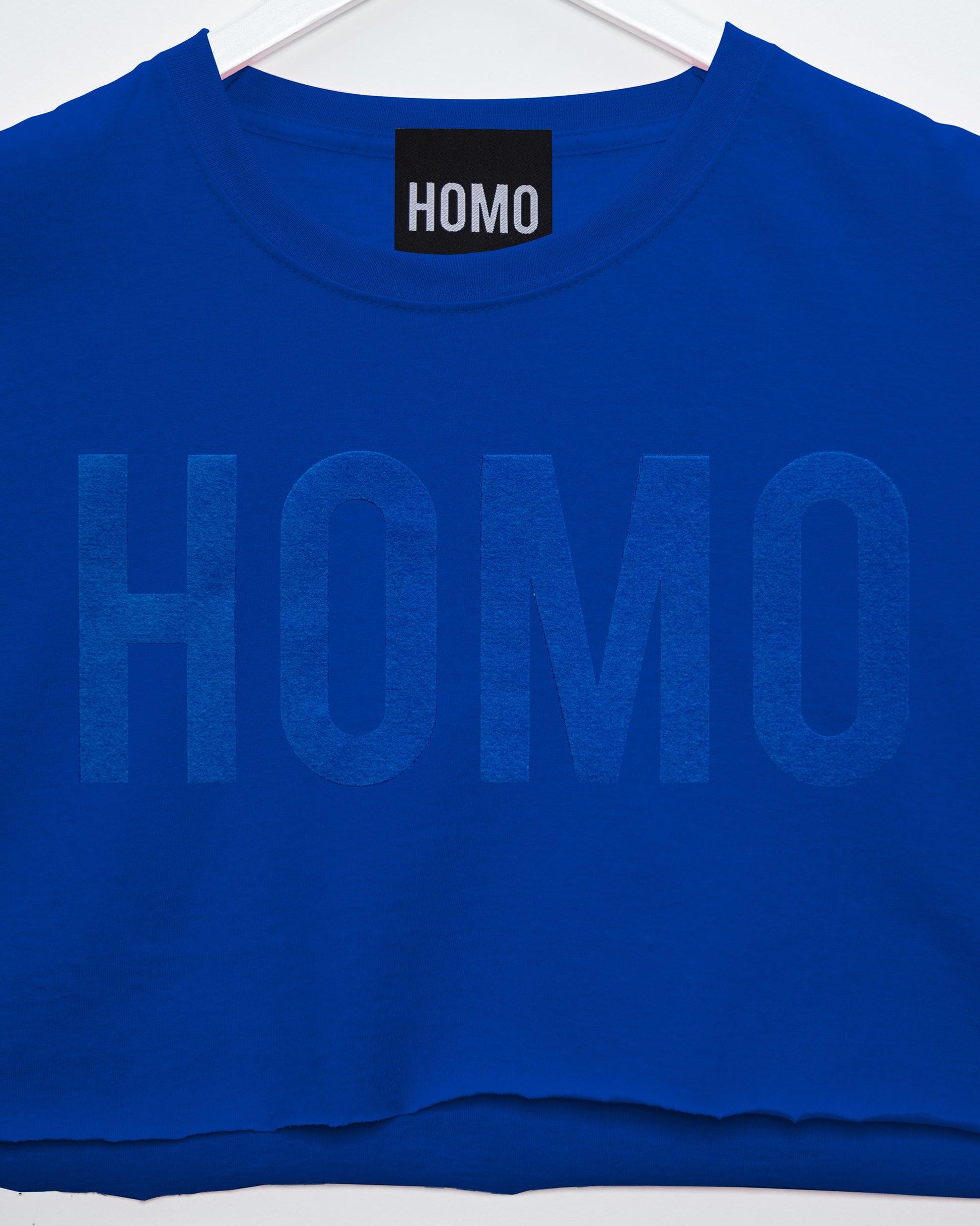 HOMO flock print blue - crop top - HOMOLONDON