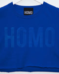 HOMO flock print blue - crop top - HOMOLONDON