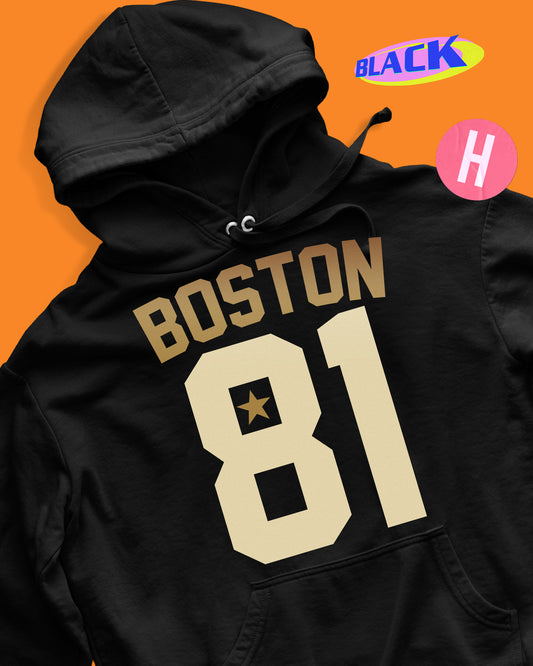 BOSTON 81, soft style hoodie - black