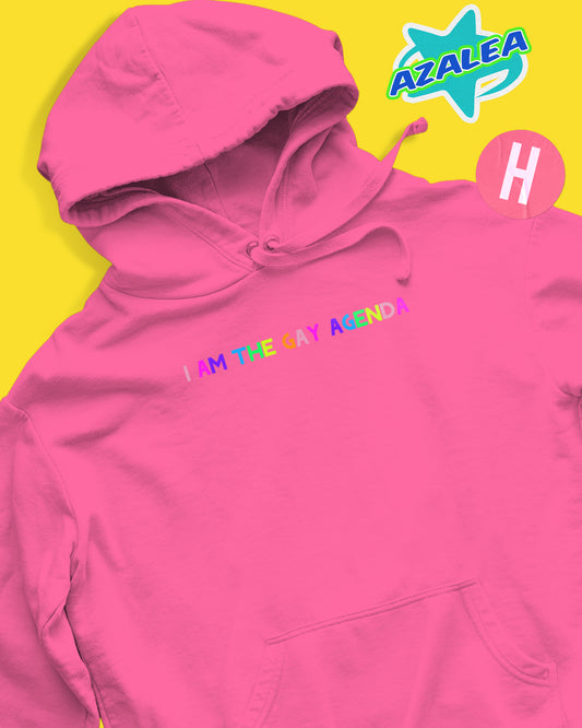 I am the gay agenda soft style hoodie - pink