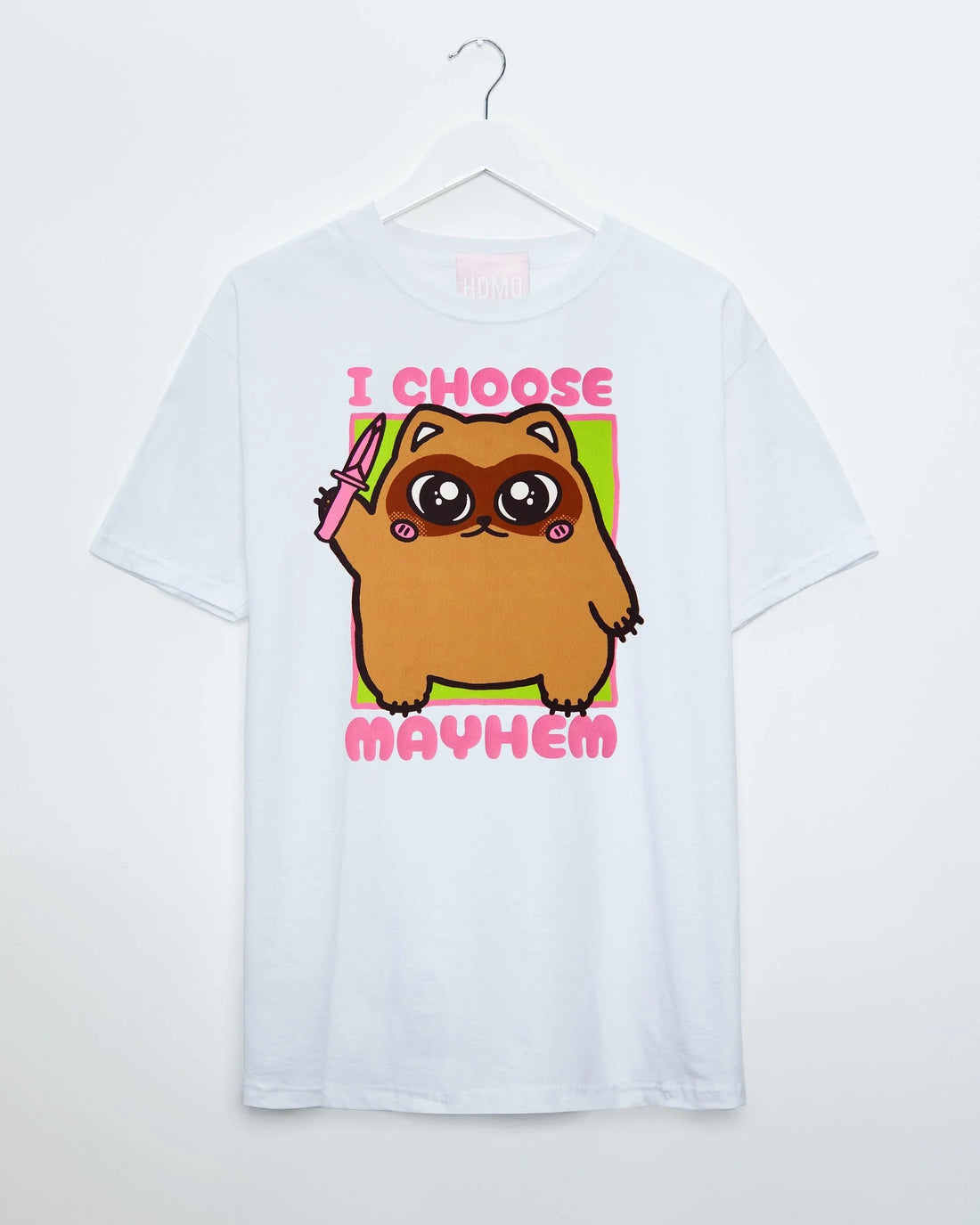 I choose mayhem - white tshirt - HOMOLONDON